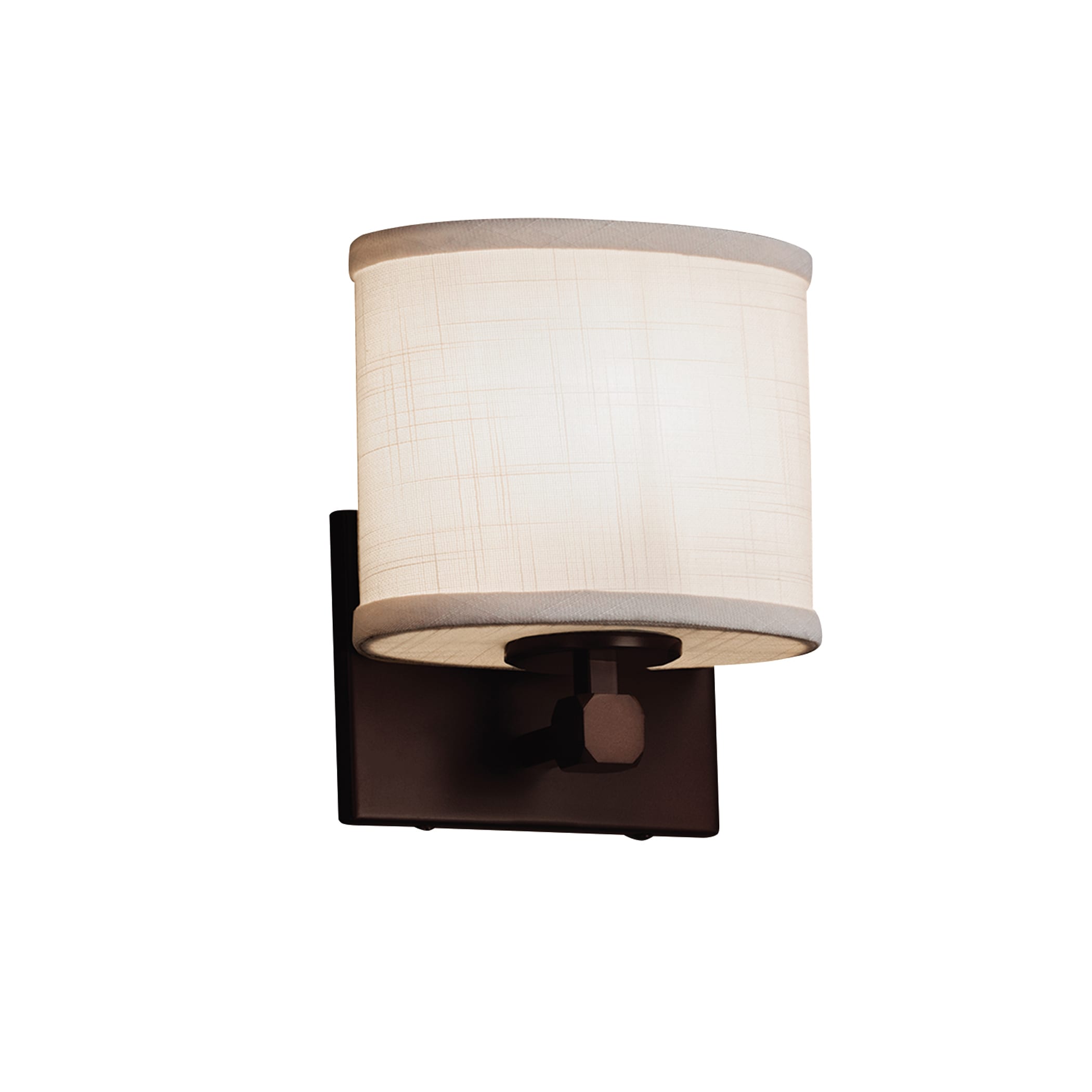 Justice Design Group FAB-8427-30-WH-DB-LD Textile 6.5-in W 1-Light Dark Bronze Transitional LED Wall Sconce