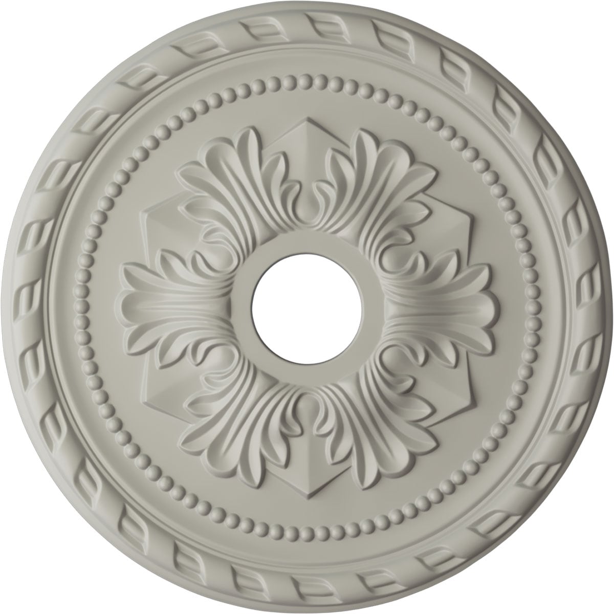 Ekena Millwork CM20PMPCF Palmetto 20.875-in W x 20.875-in L Painted Pot Of Cream Polyurethane Whole Ceiling Medallion