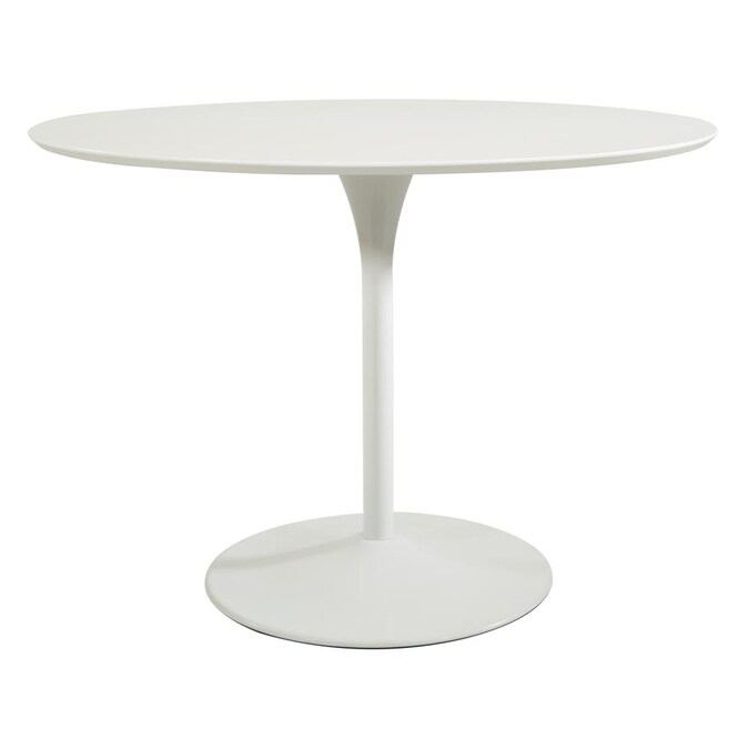 White Steel Base In The Dining Tables, White Round Kitchen Table With Leaf