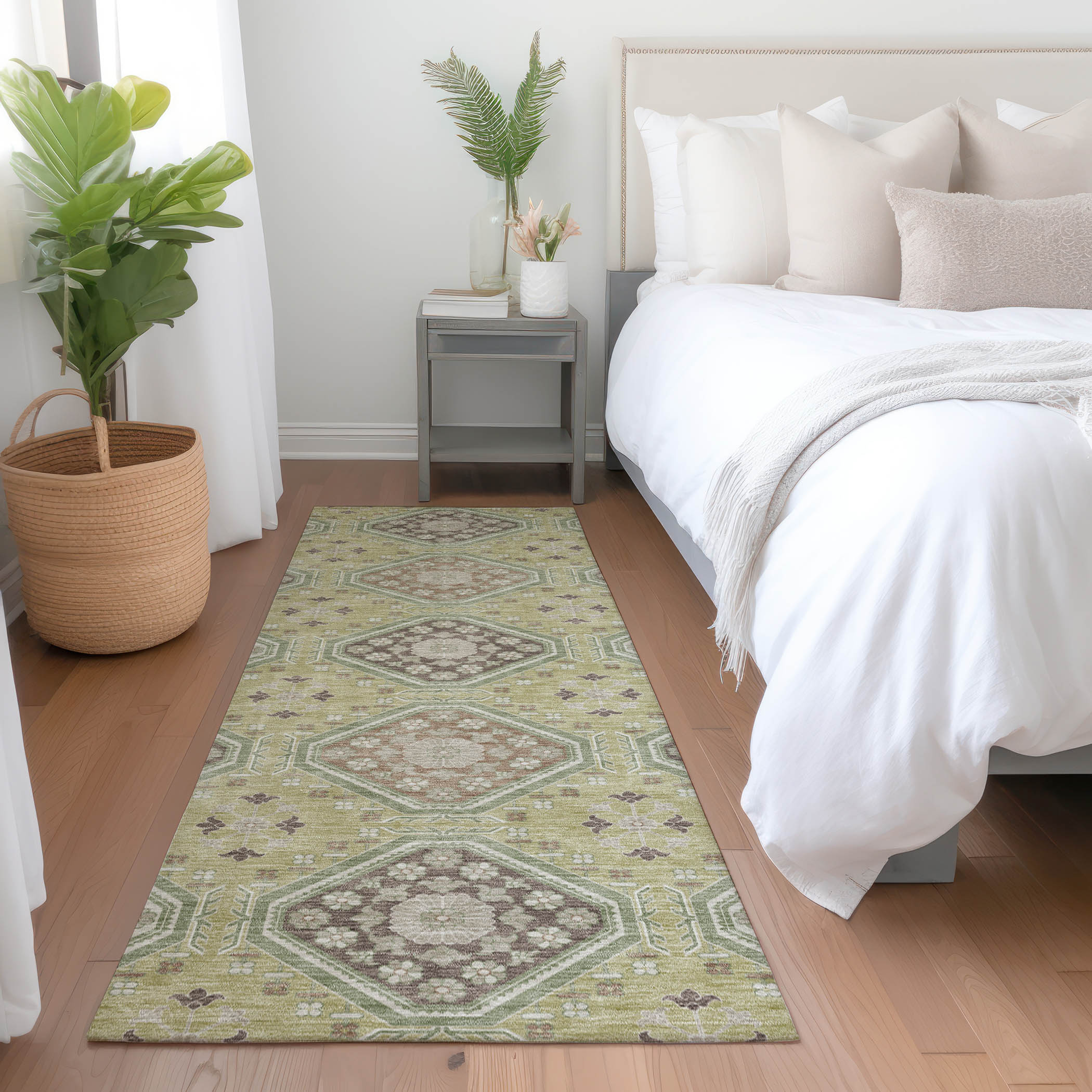 Addison Rugs ACN1442AL2X8 Chantille ACN1442AL 2 x 7 (ft) Polyester Aloe Rectangular Indoor/Outdoor Geometric Machine washable Runner rug