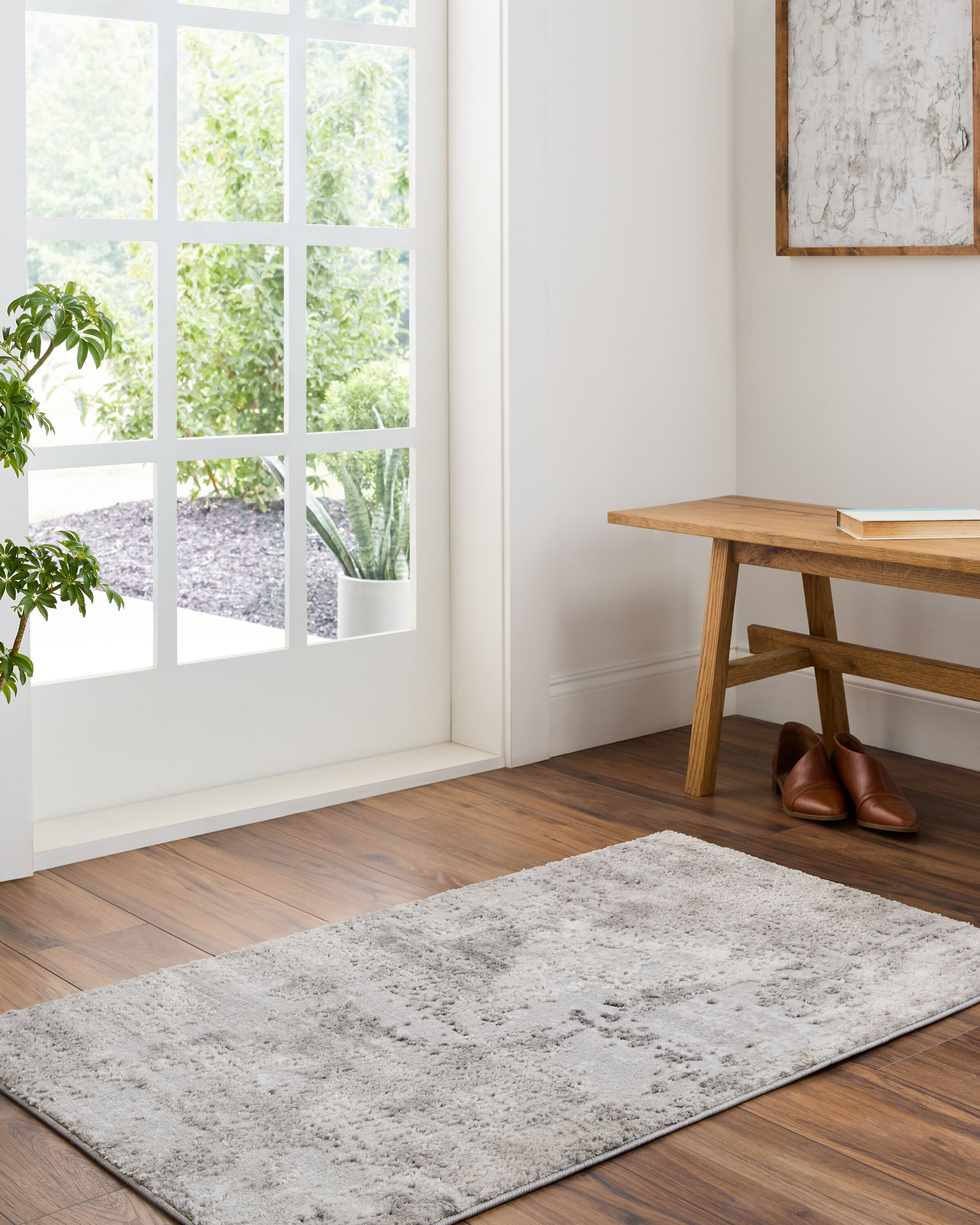 Style Selections 671958 Gray Glacial Ice 2 x 4 (ft) Loomed Polyester/Polypropylene Gray Rectangular Indoor Abstract Area rug