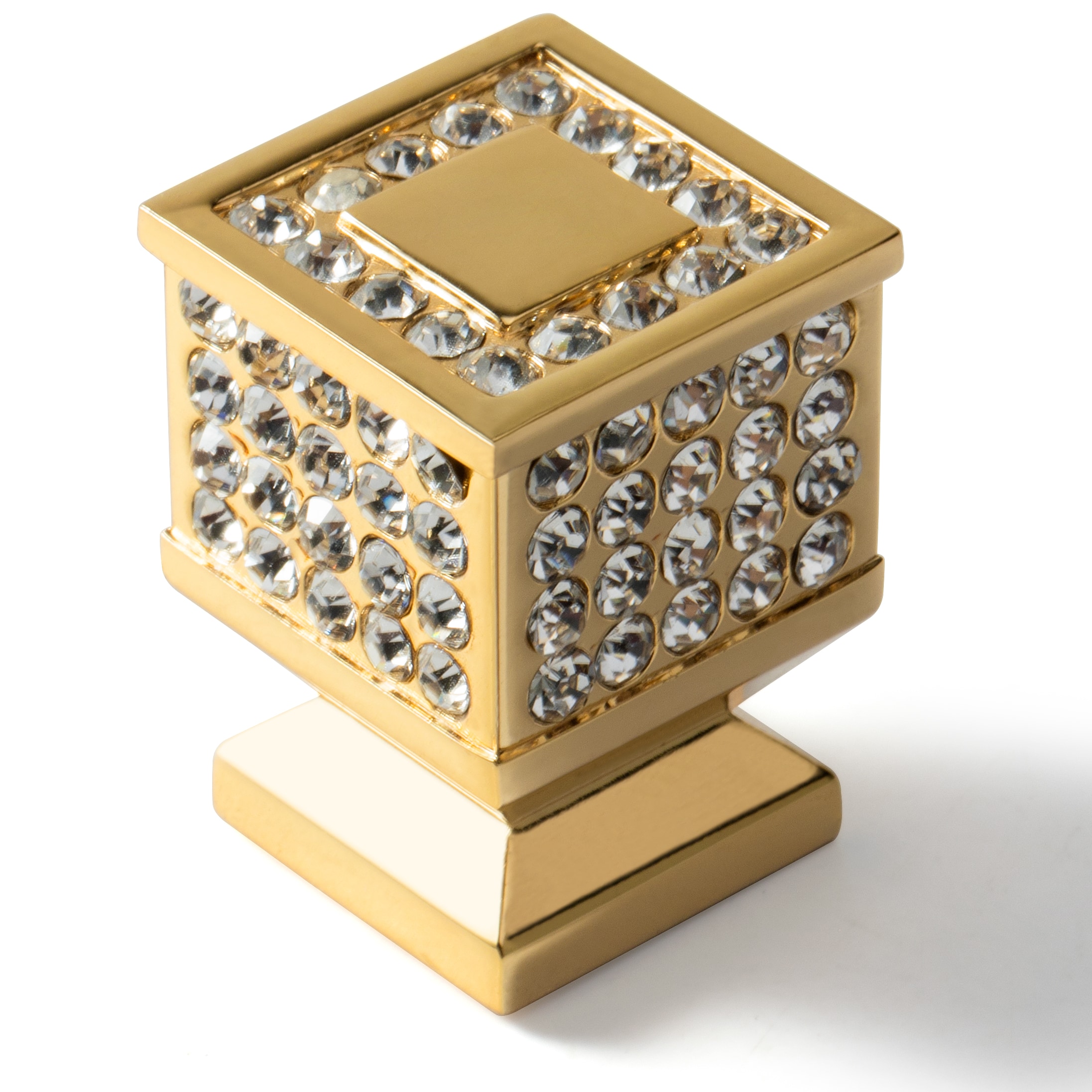 Miaokesen 1701JINFANG 15/16-in Shinning Gold - Square Square Modern Cabinet Knob 6 -Pack