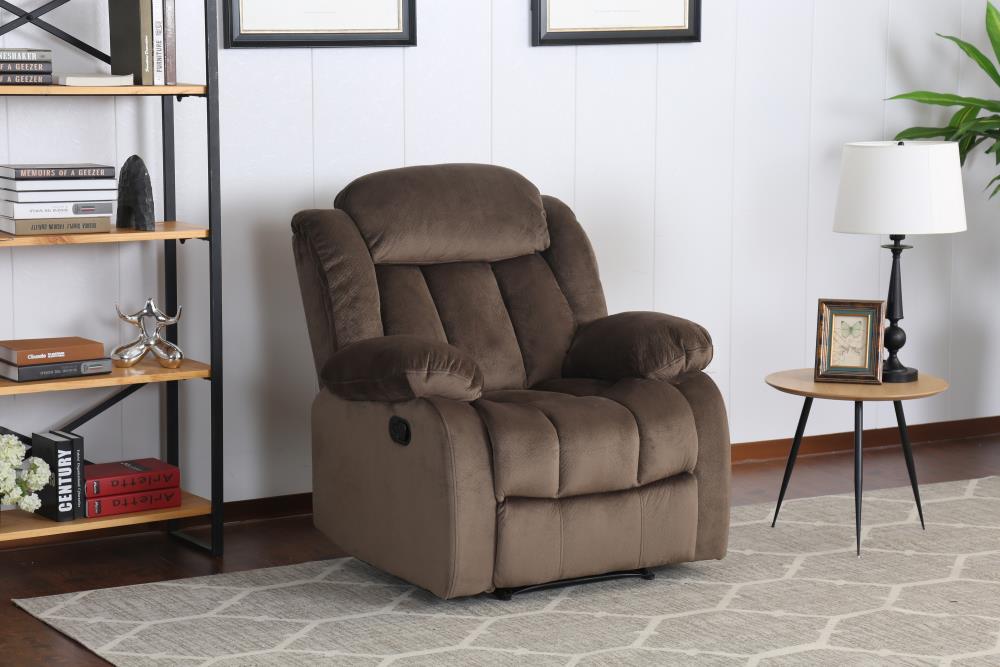 Sunset Trading Teddy Bear Cocoa Brown Microsuede Recliner in the ...