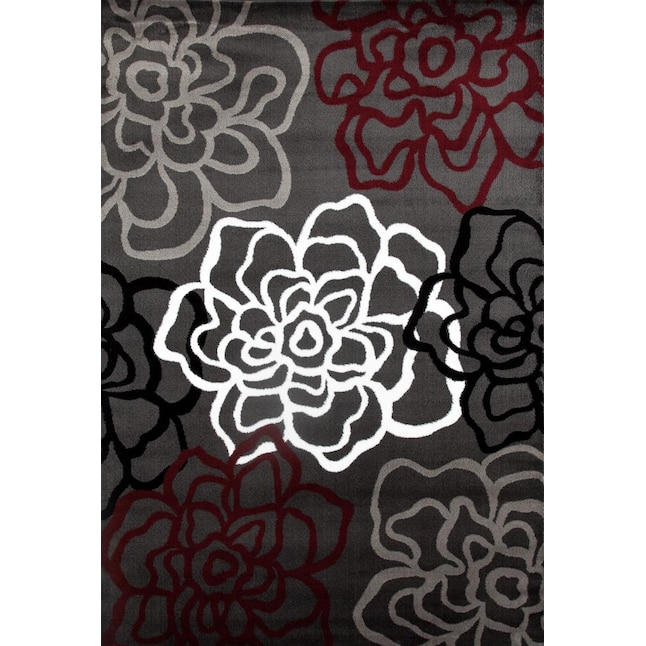 World Rug Gallery Florence 2 X 3 Red, Red Grey And White Area Rugs
