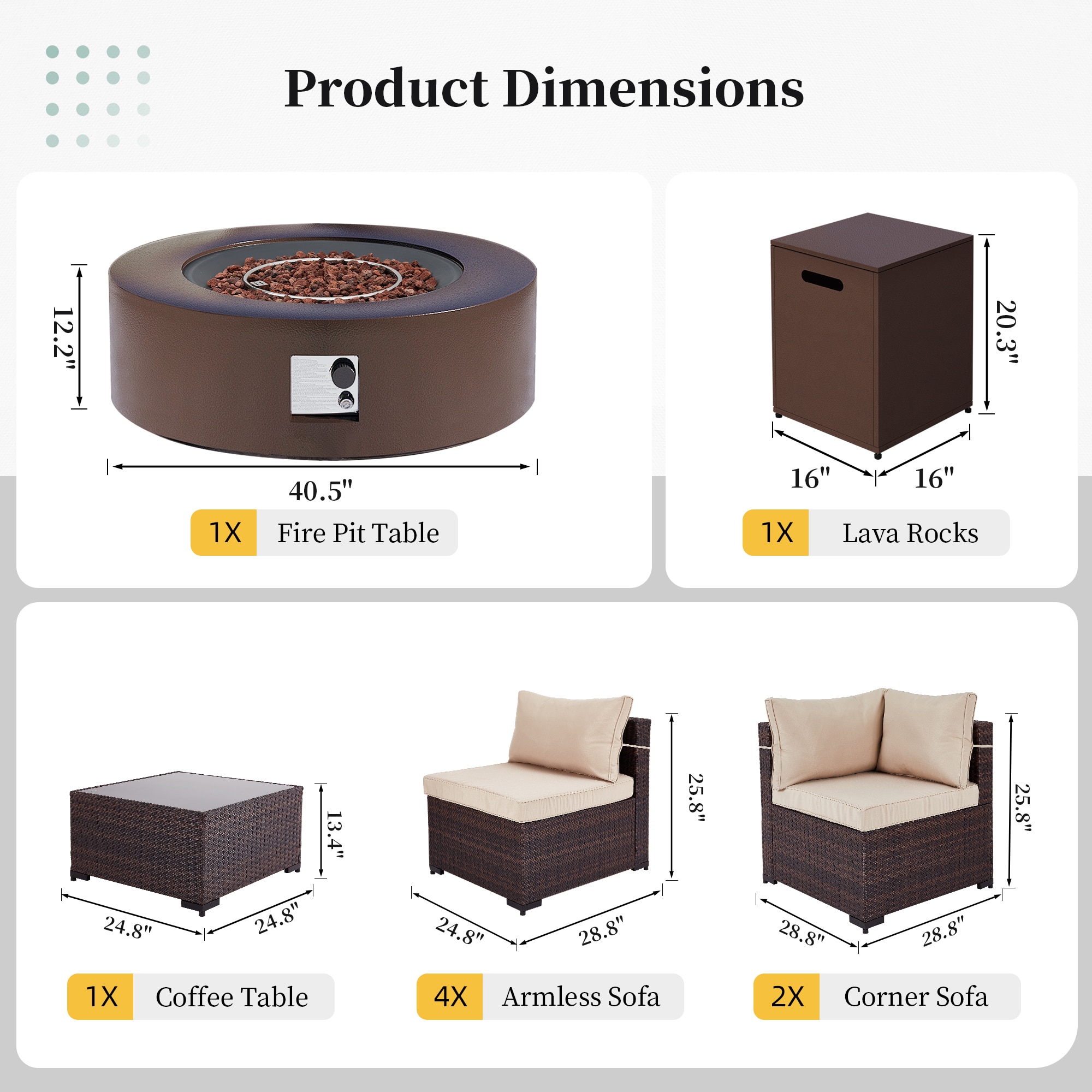 UPHA PL-2CZ-42TPBR-Z1 Patio-Conversation-Sets - View #10