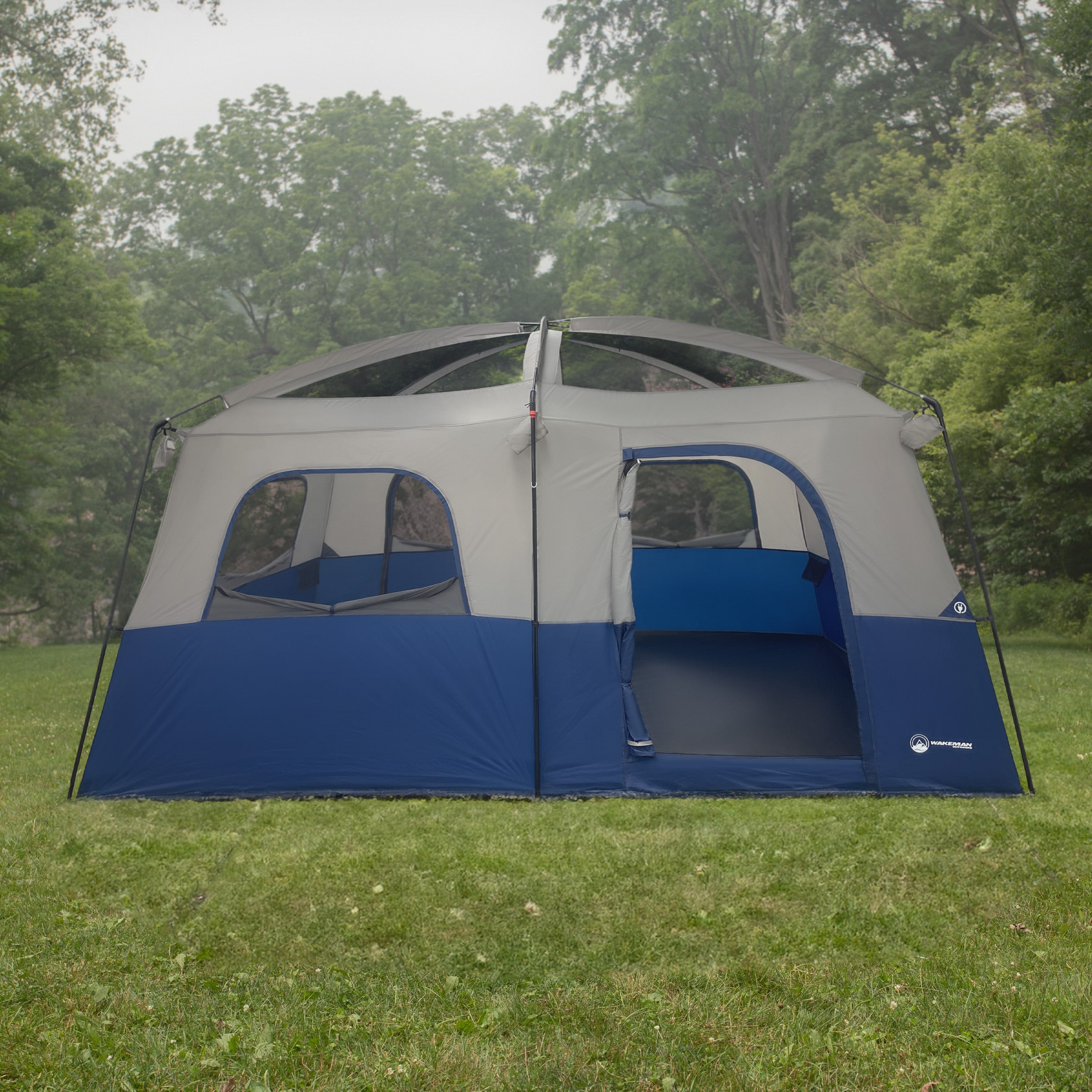 Gray and Navy 10-Person Three Season Cabin Tent with Carry Bag
