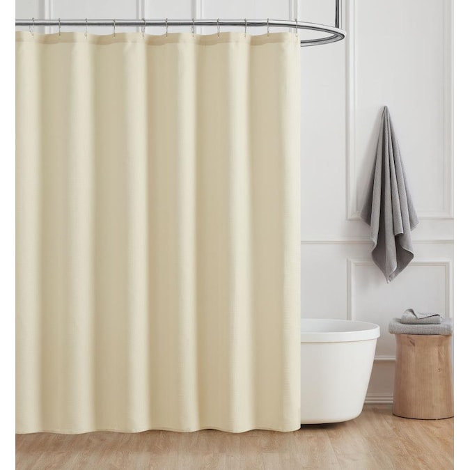 Polyester Tan Solid Shower Curtain, Ecru Shower Curtain