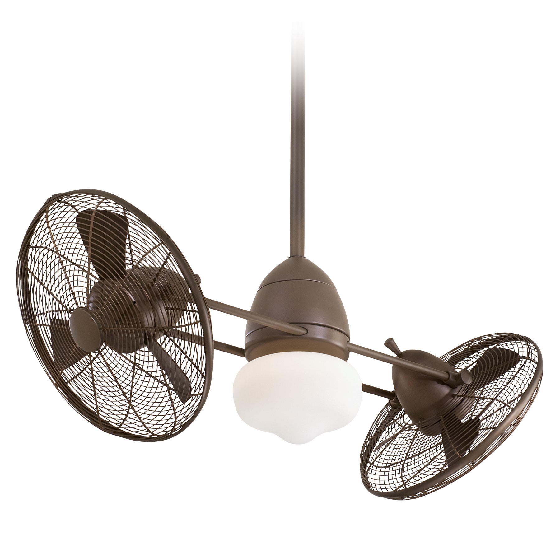 Minka Aire F402L-ORB Gyro Wet 42-in Integrated LED Outdoor Oil Rubbed Bronze with Oil Rubbed Bronze Blades Ceiling Fan With Light ( 6 -Blade )