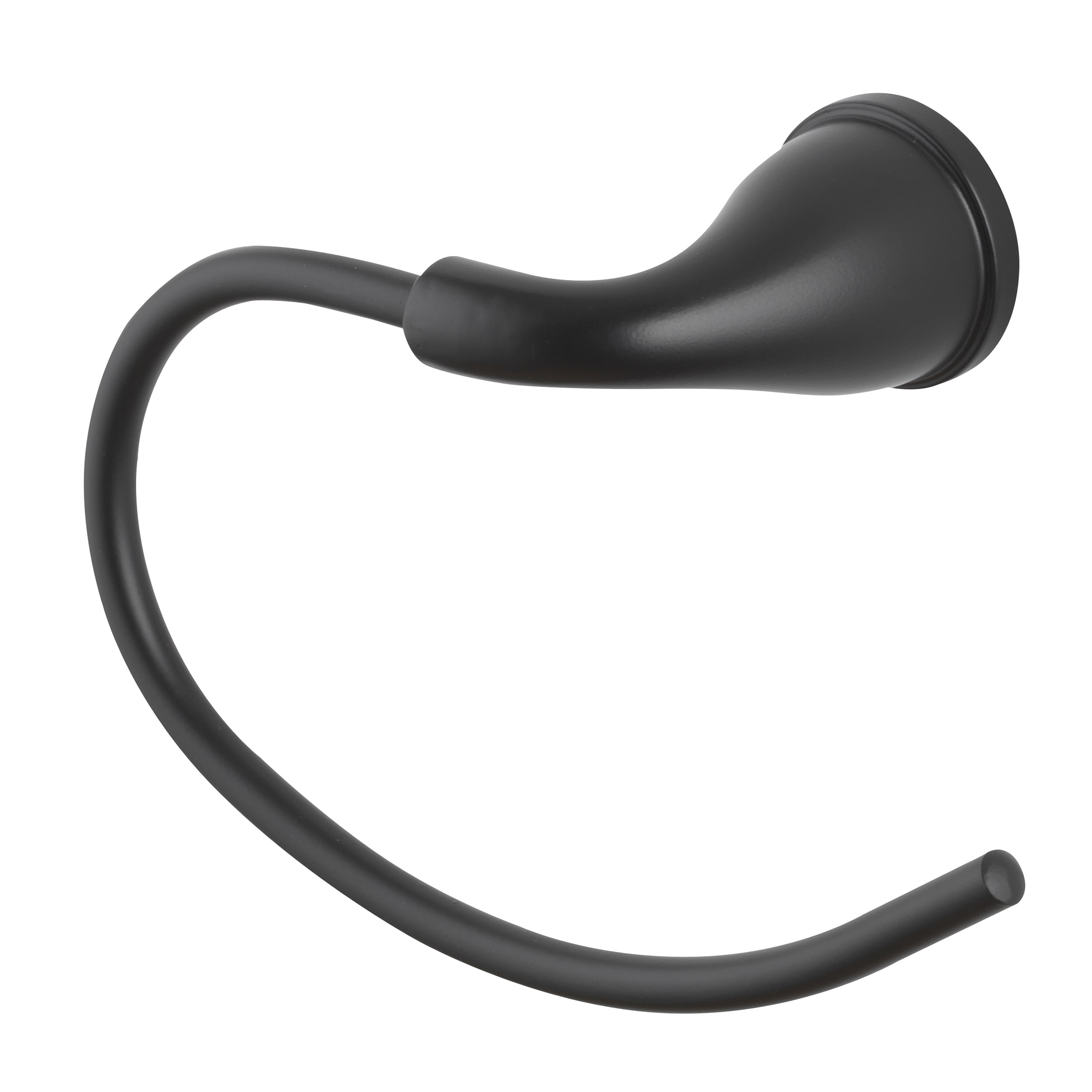 Project Source 166-DOVTR-PSMB Dover Matte Black Wall mount Single Towel Ring