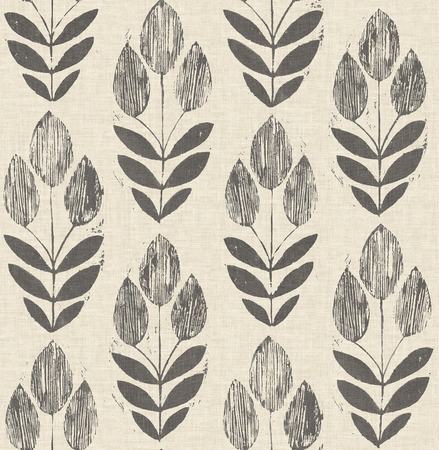 Chesapeake 3123-24474 Homestead 56.4-Sq. Feet Black Non-woven Ivy/Vines Unpasted Wallpaper