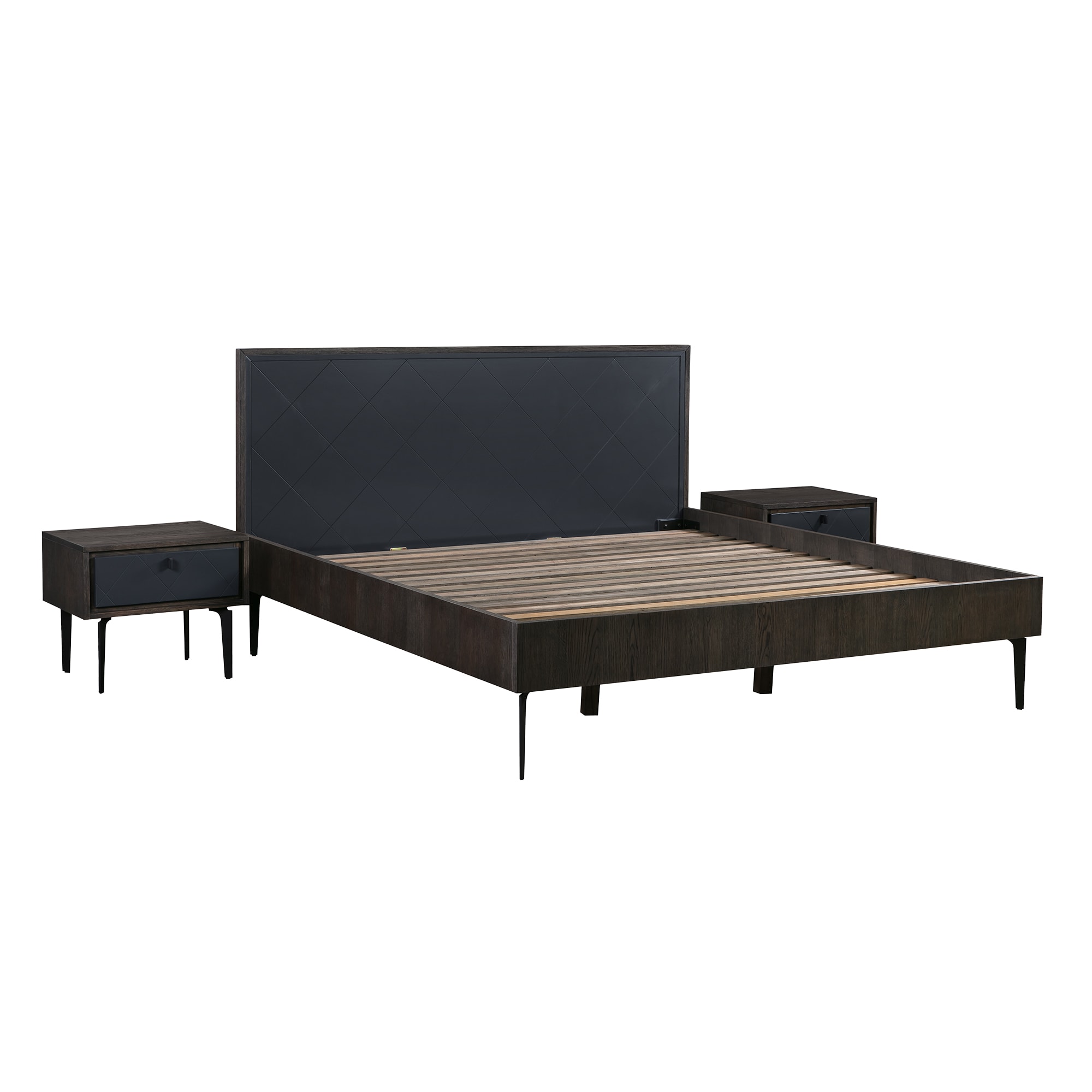 Armen Living SETCRBDKG3A Dark Gray King Bedroom Set