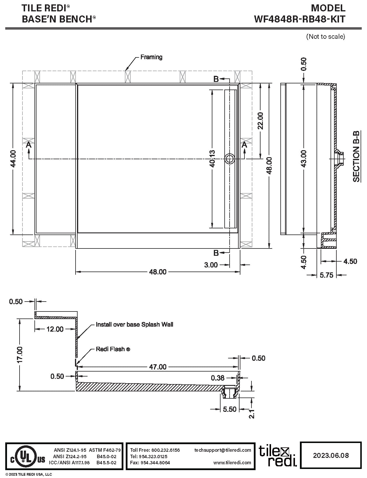 Tile Redi WF4848R-RB48KIT Shower-Floors - View #9