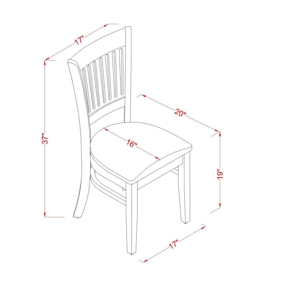 East West Furniture VAC-LWH-C Dining-Chairs - View #2