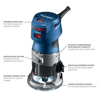 rense matron surfing Bosch 1/4-in 1.25-HP Variable Speed Fixed Corded Router in the Routers  department at Lowes.com