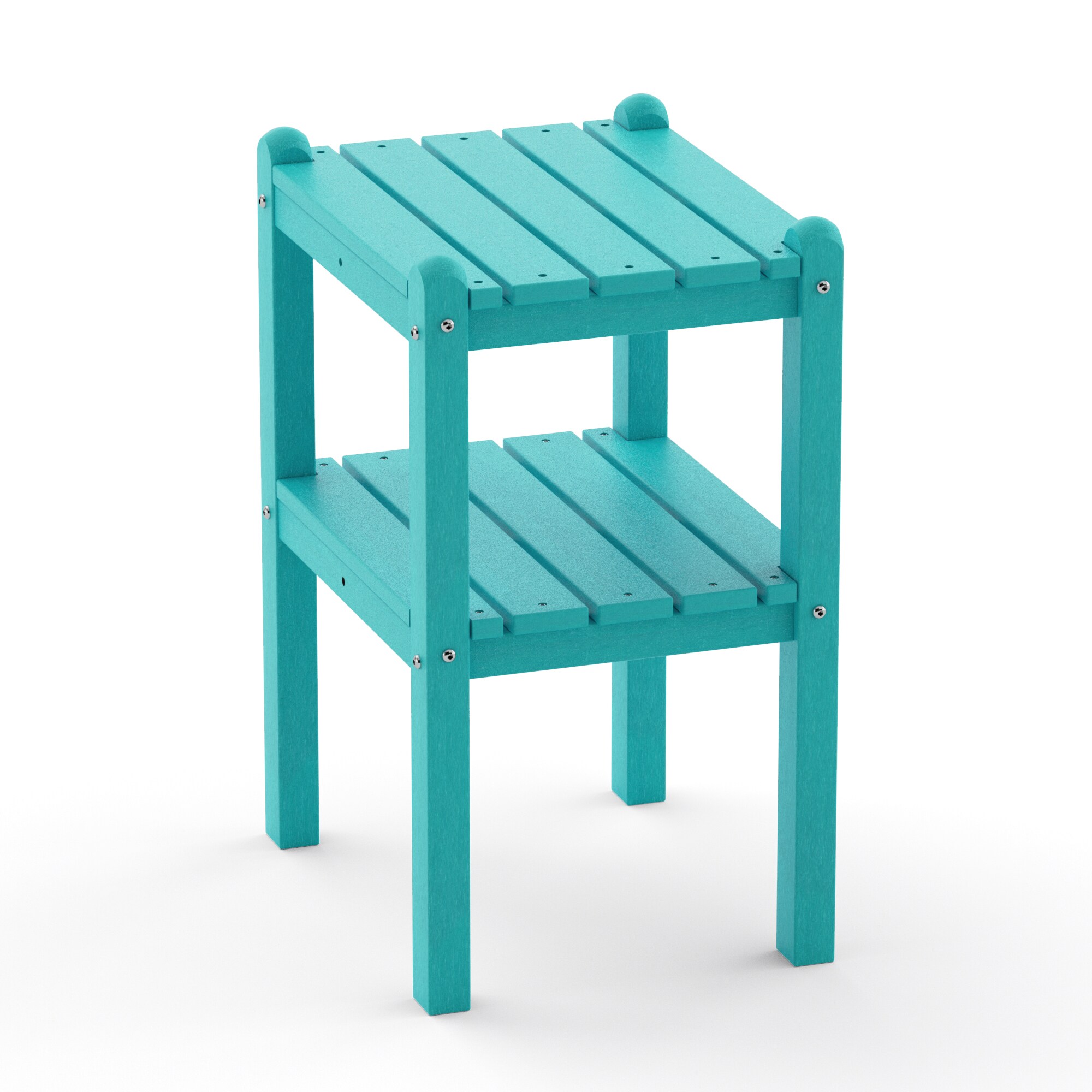 Flynama LY-V-ST-HE03-TU Blue Double HDPE Composite Outdoor Side Table