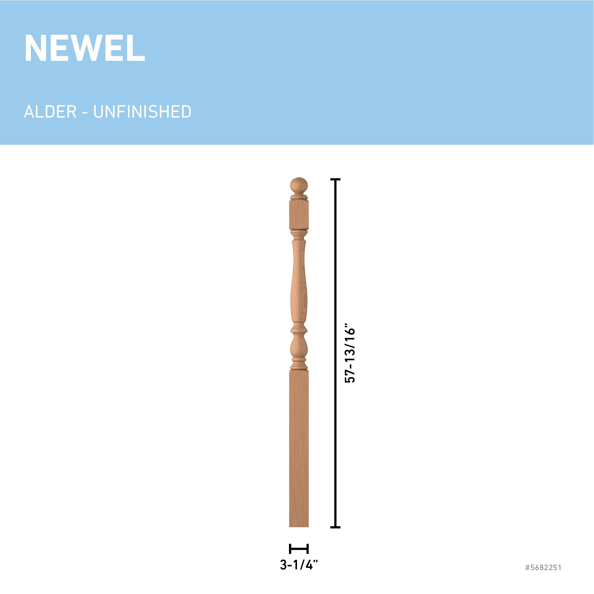 L.J. Smith Stair Systems LJP-3942BT-AL Interior-Stairpart-Newel-Posts - View #3