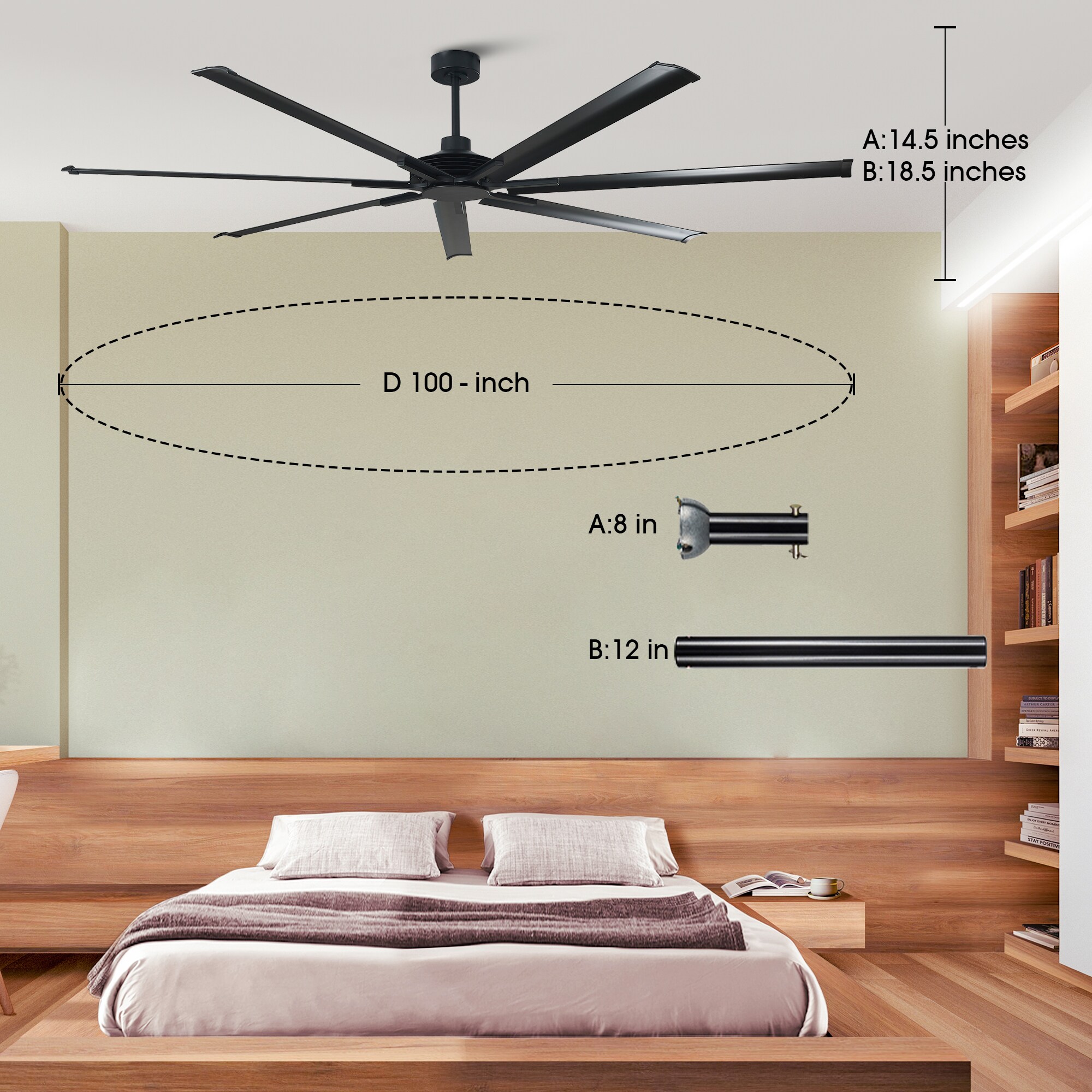 Parrot Uncle F8311BKS110V Ceiling-Fans - View #6