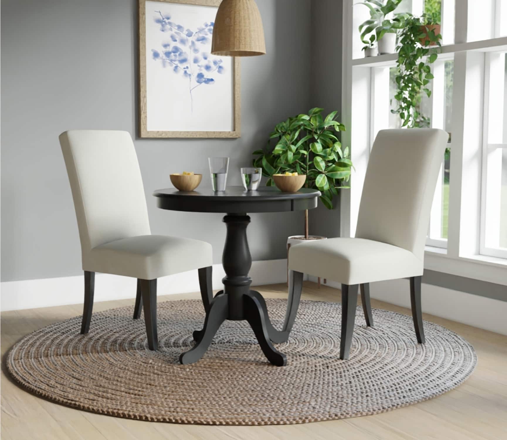 Fairview 30" Dark Wood Round Pedestal Dining Table