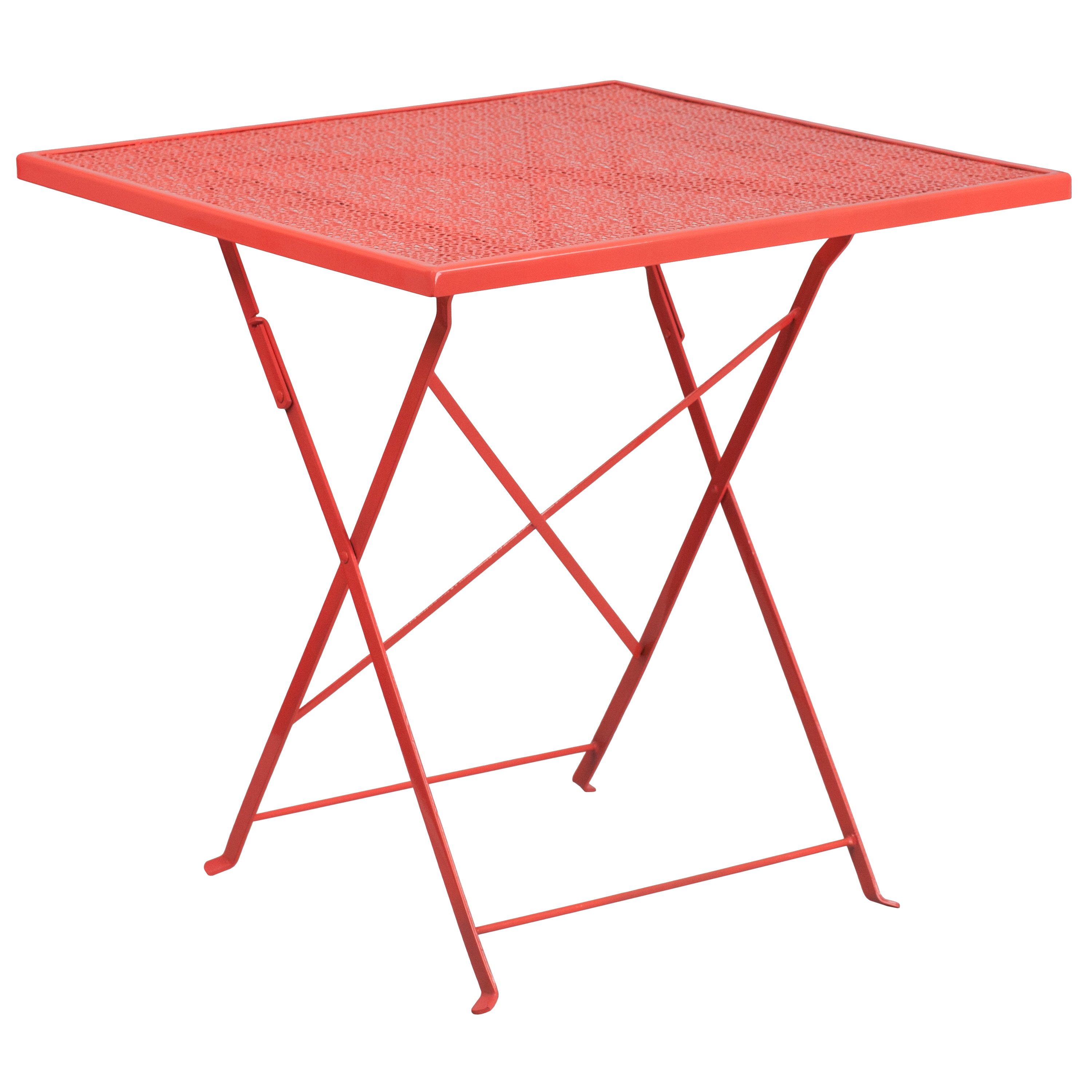 Flash Furniture 889142057277 Oia Coral Contemporary/Modern Dining Table, Metal with Pink Metal Base 28-in L x 28-in H