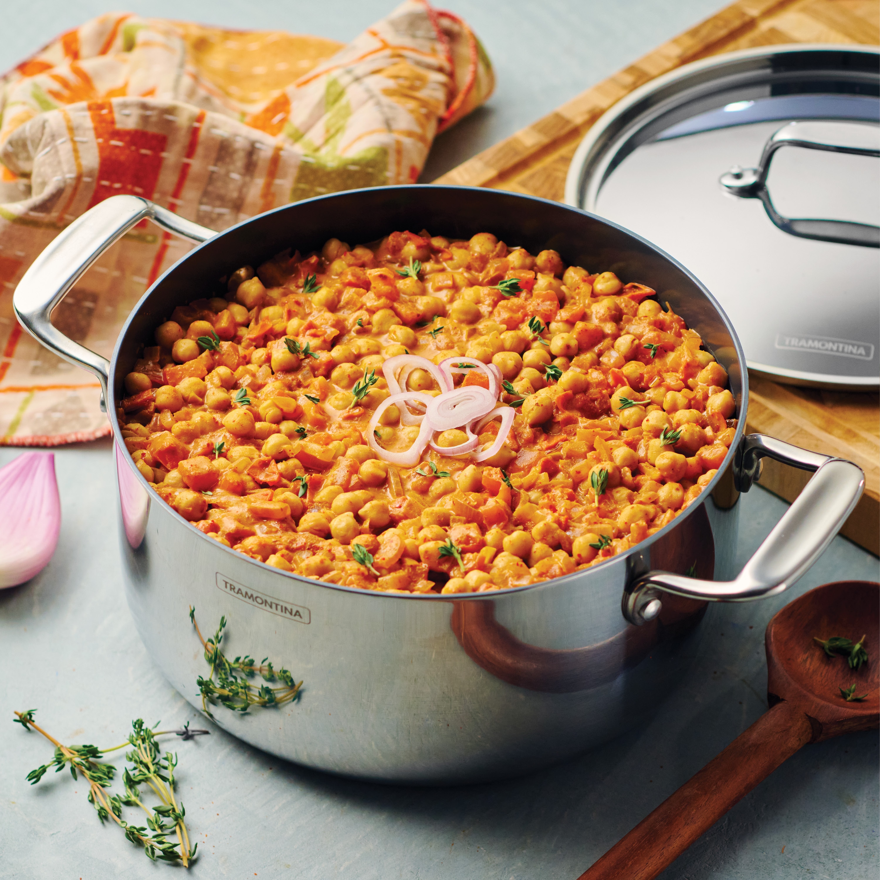 Tramontina Utsava Tri-Ply Clad 5 Qt Covered Casserole with Ceramic Interior