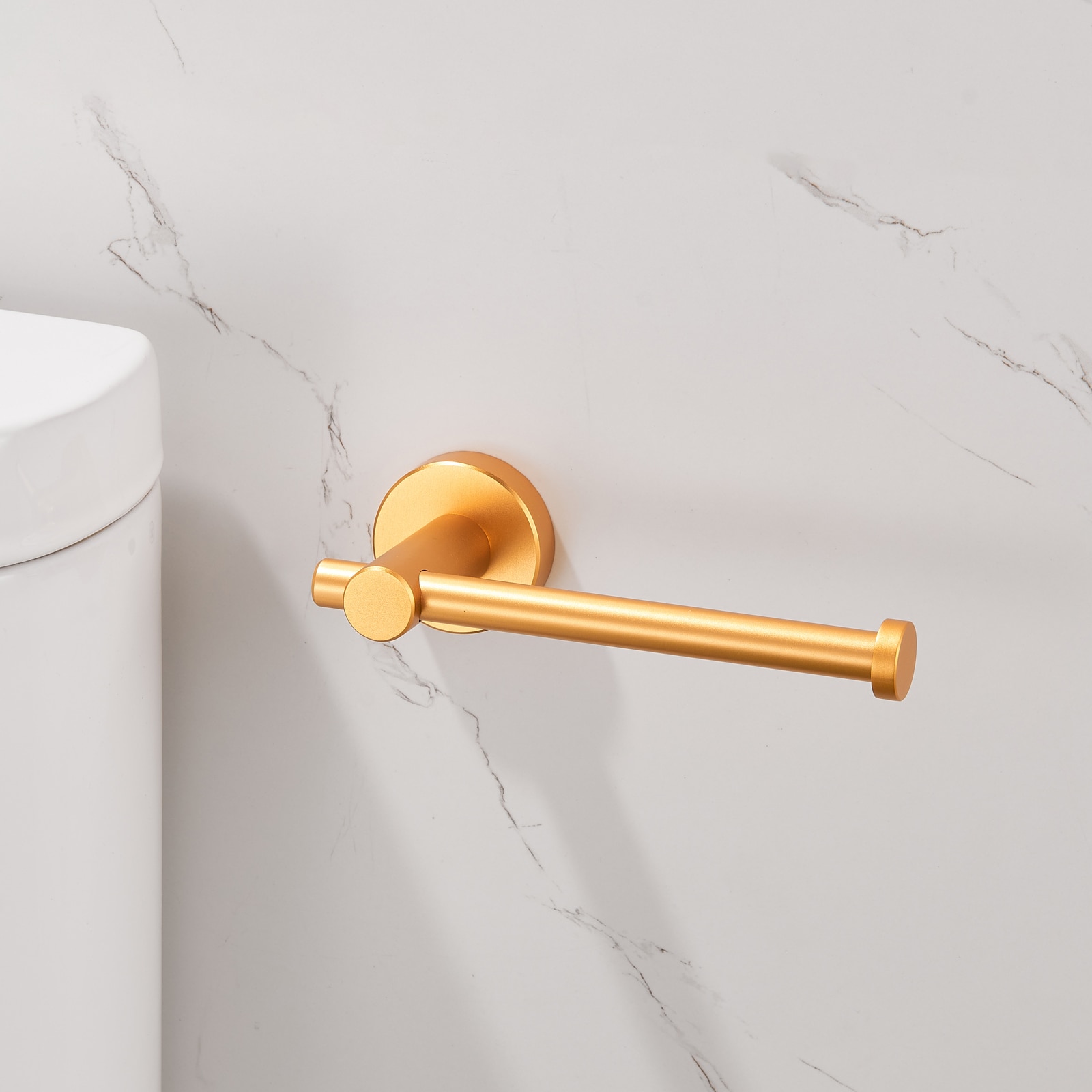 Nestfair Brushed Gold Wall Mount Single Post Toilet Paper Holder SX ...