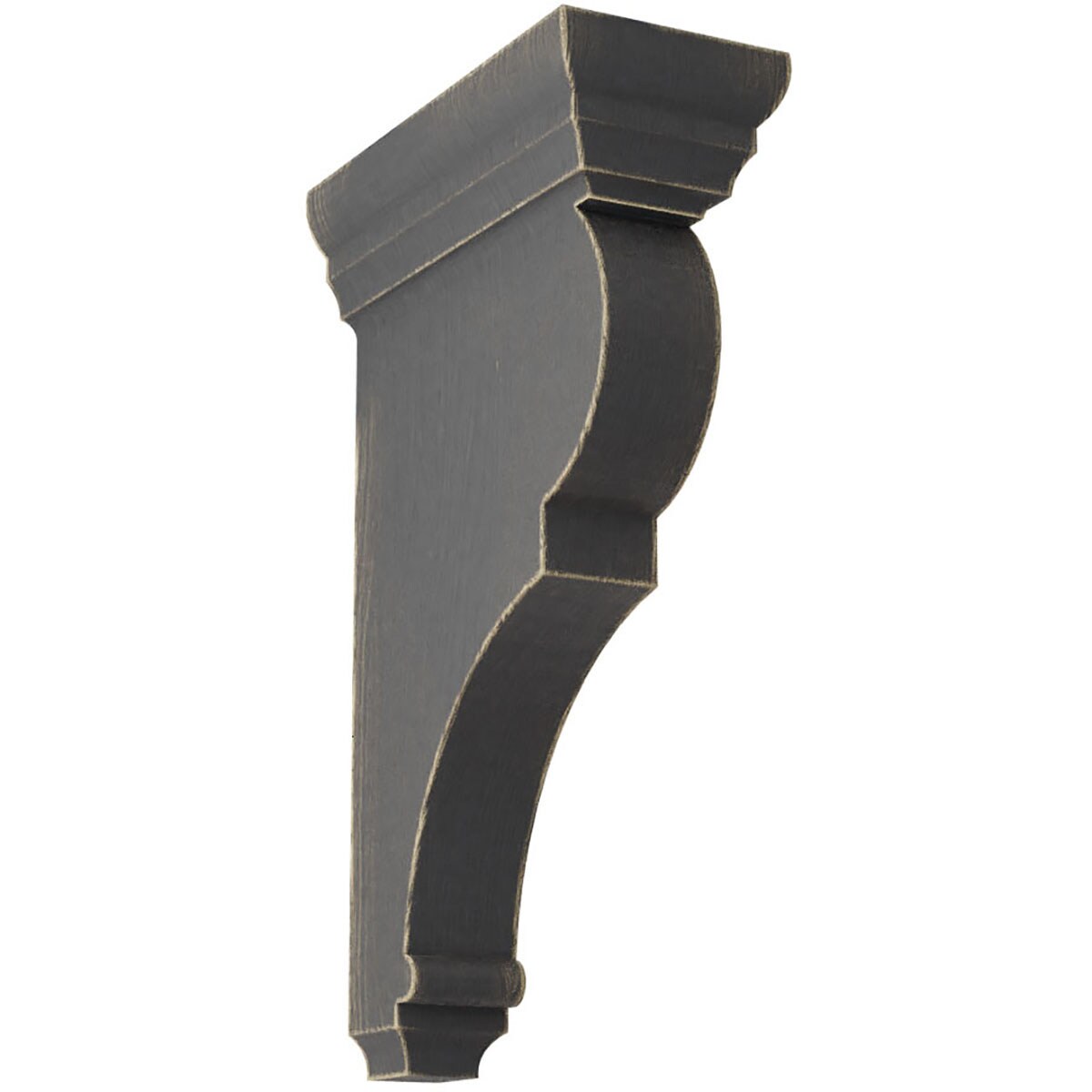 Ekena Millwork CORWD03X06X12RJBL 3-in x 6.5-in x 12-in Vintage Decor Finished Rubberwood Black Wood Paintable/Stainable Corbel