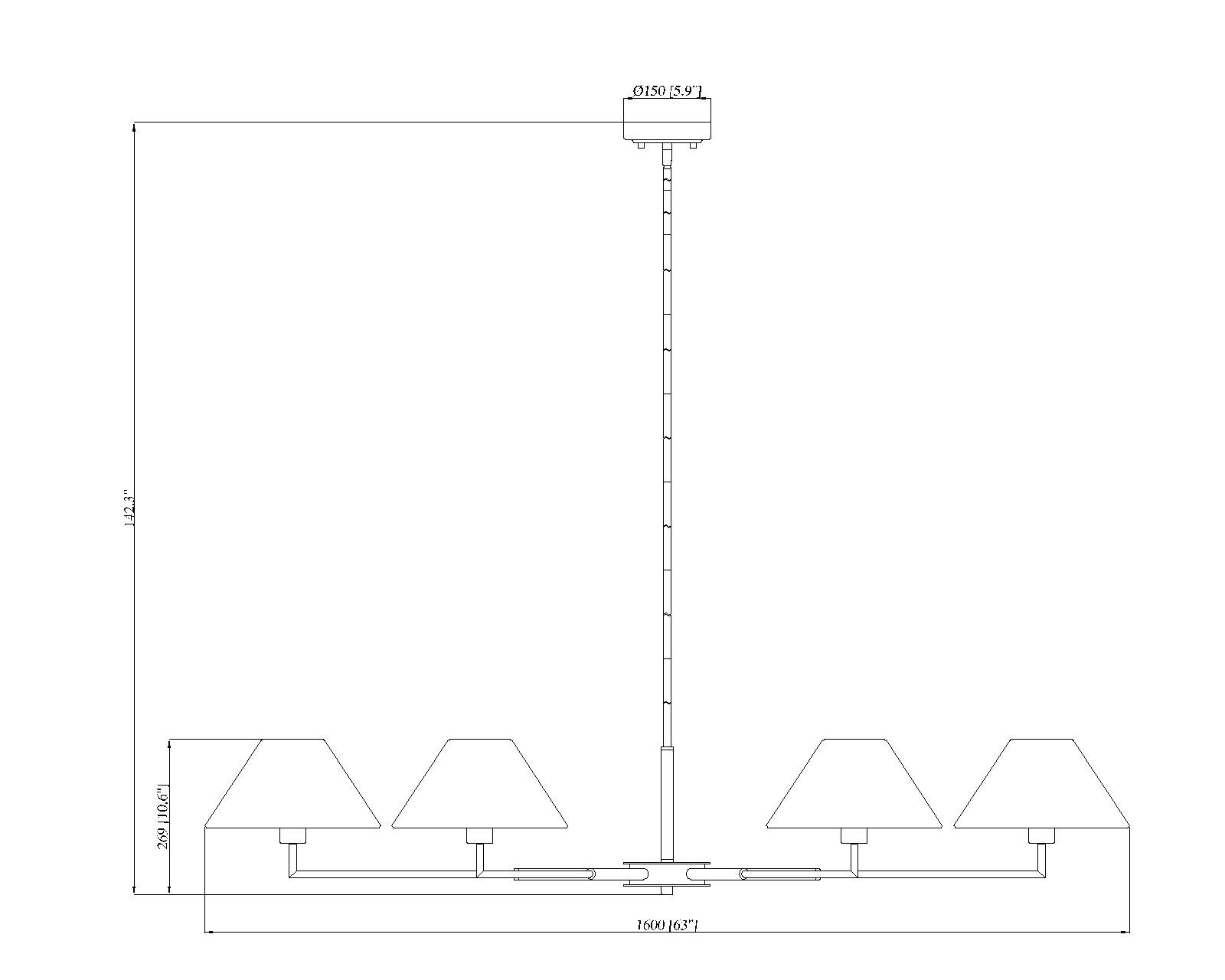 Leila Brushed Nickel 6-Light Chandelier with White Linen Shades