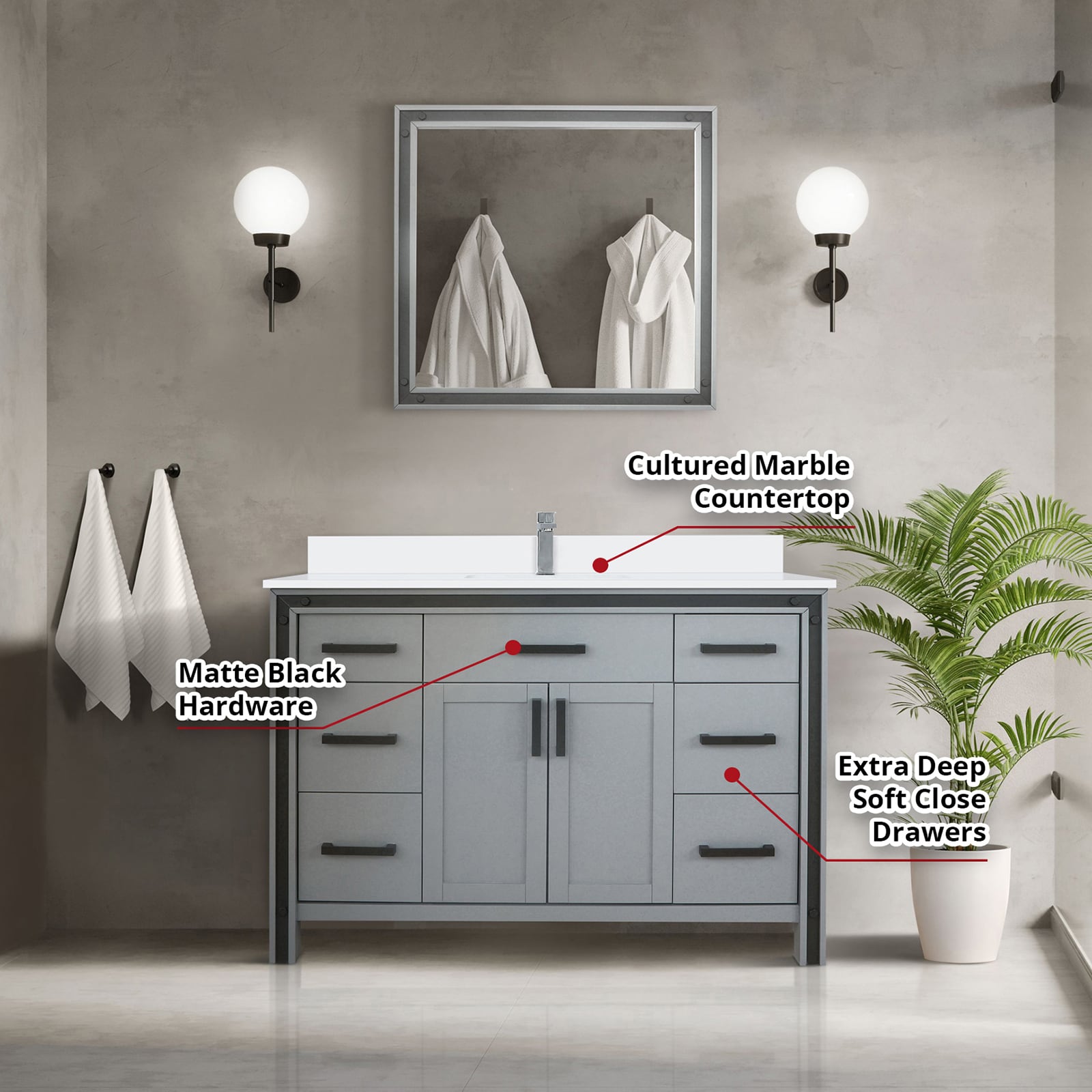 Lexora LZV352248SBJSM34F Bath-Vanity-Combo - View #7