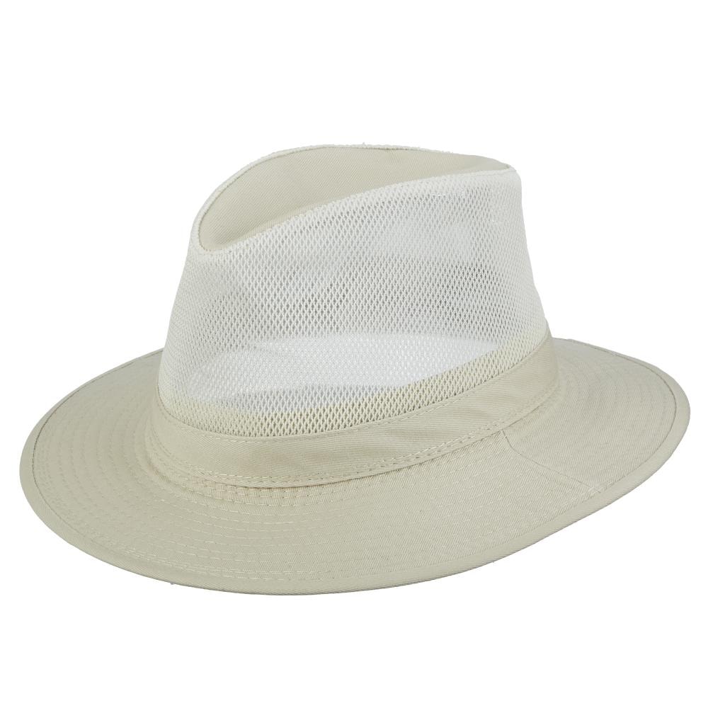 Dorfman Pacific Men's Putty Cotton Wide-brim Hat (Large) at