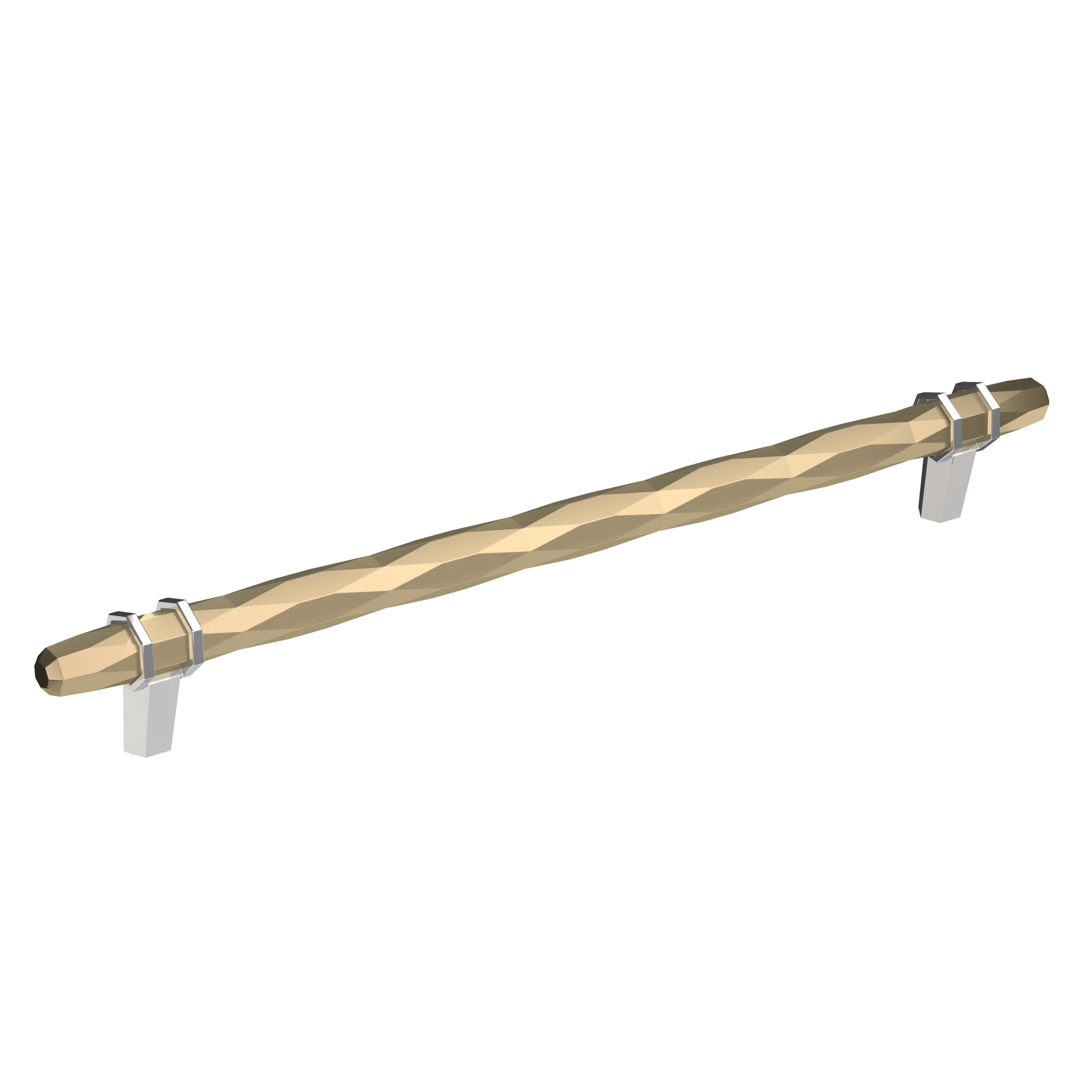Amerock BP36664BBZ26 London 10-1/16-in , 256mm Center to Center Golden Champagne/Polished Chrome Cylindrical Bar