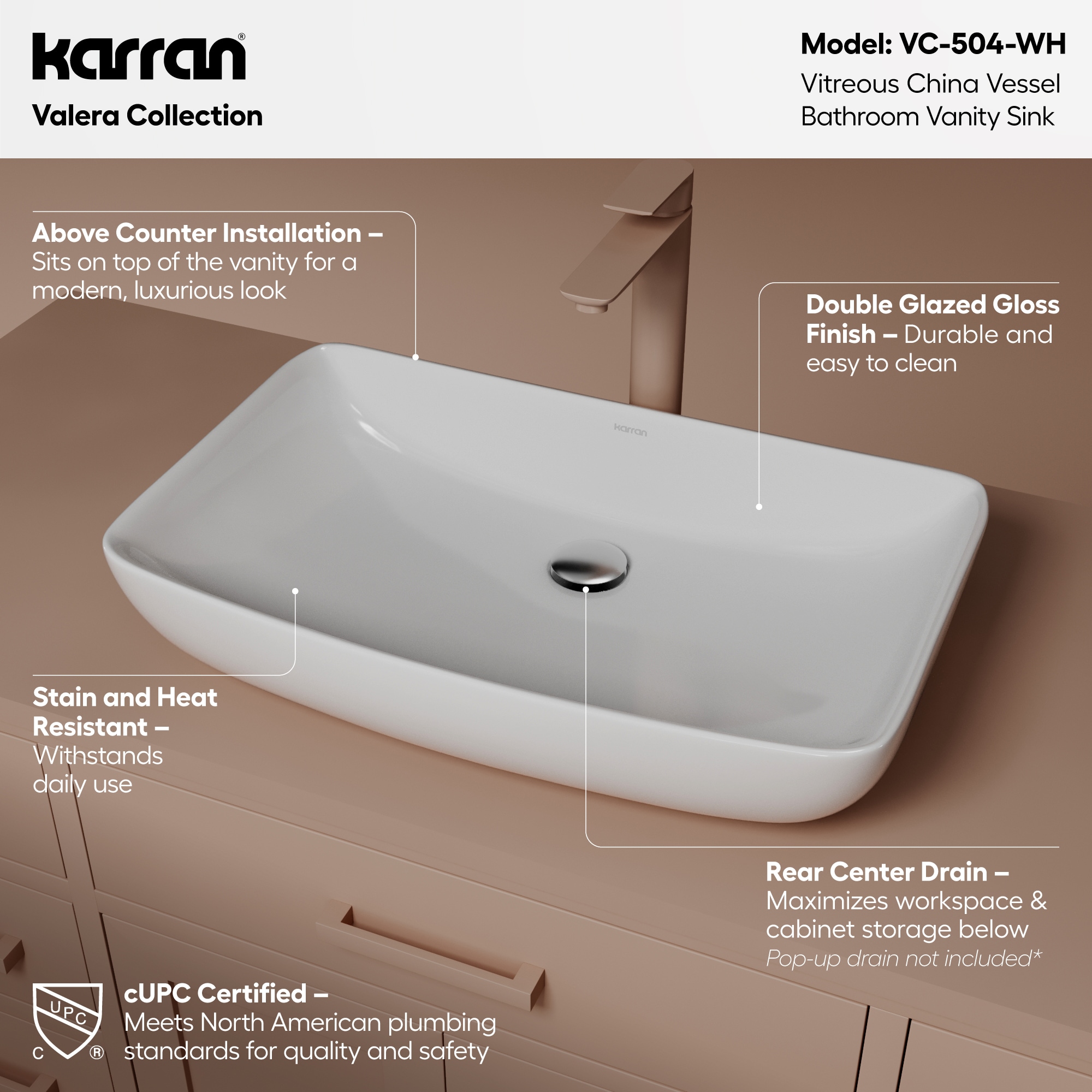Karran VC-504-WH Bath-Sink - View #3