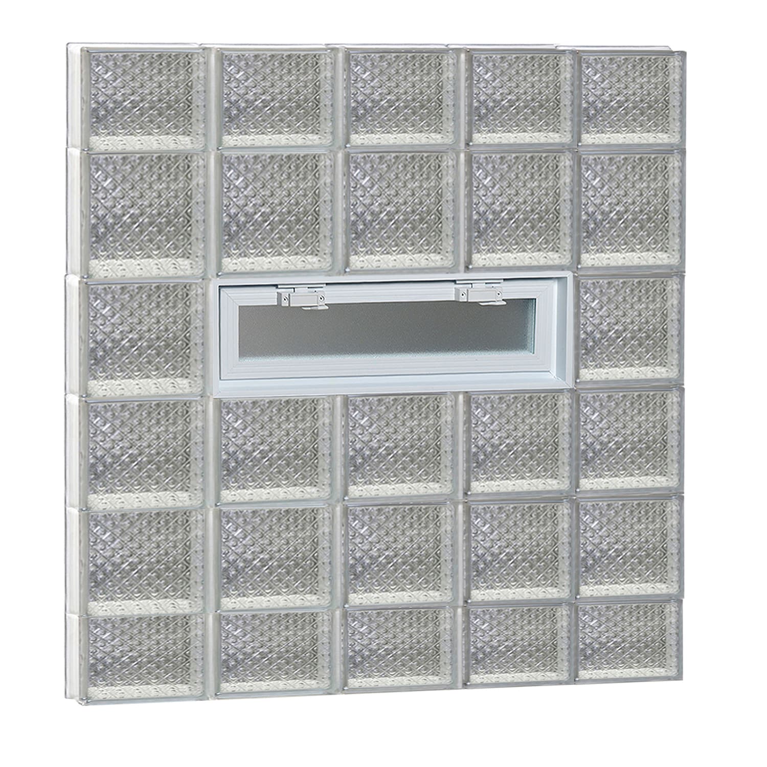 REDI2SET V4044DP Diamond Glass 38-3/4-in x 42-1/2-in Frameless Replacement Vented Glass Block Window