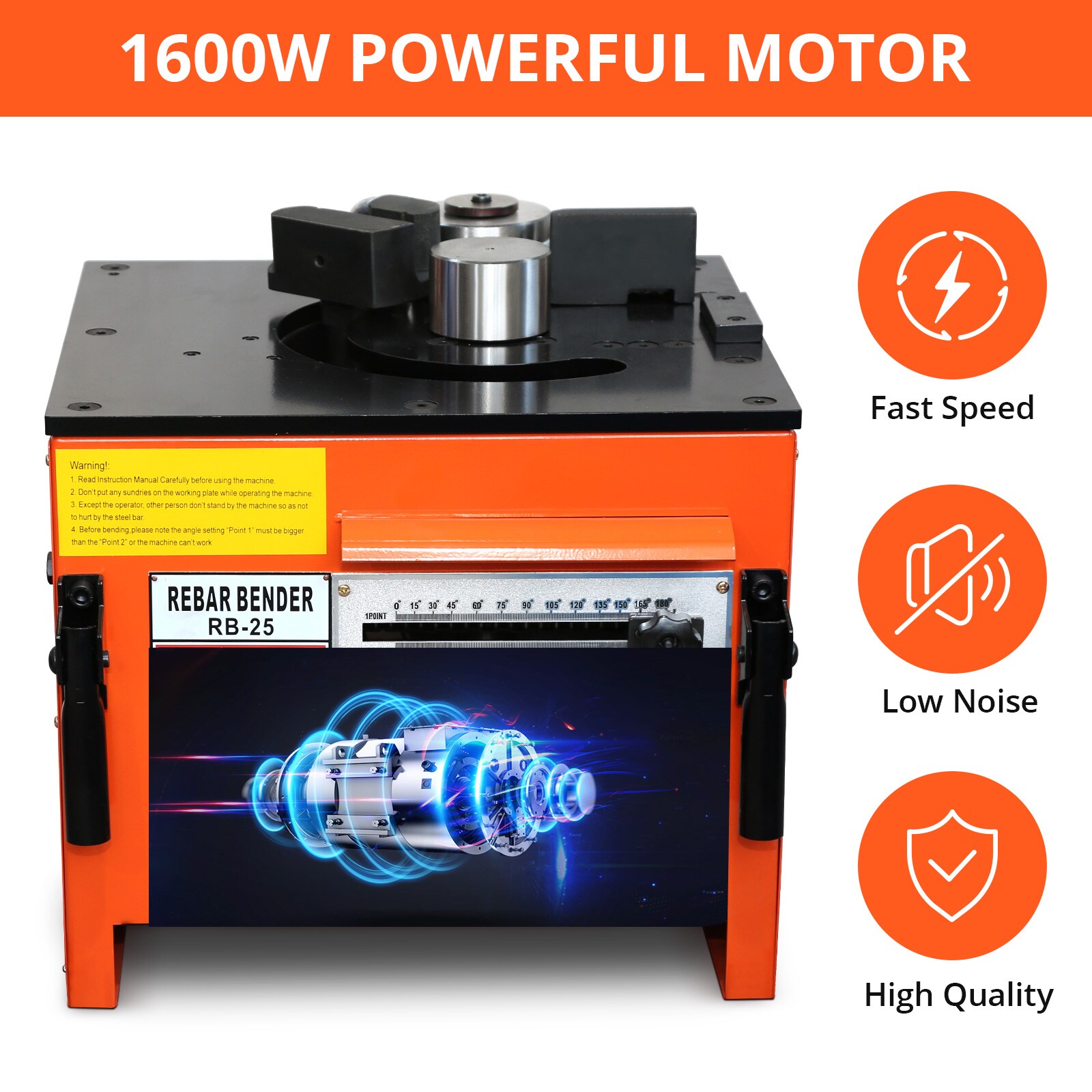 Garvee Heavy Duty Industrial Electric Steel Rod Bending Machine 1600W ...