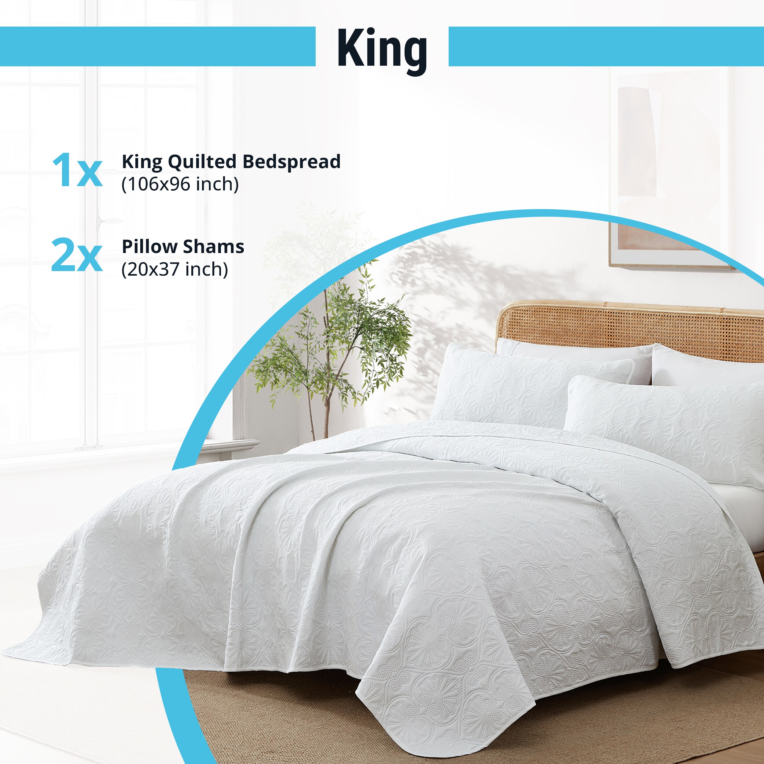 HLC.me BNJI-KG-WHT Comforters-And-Bedspreads - View #3