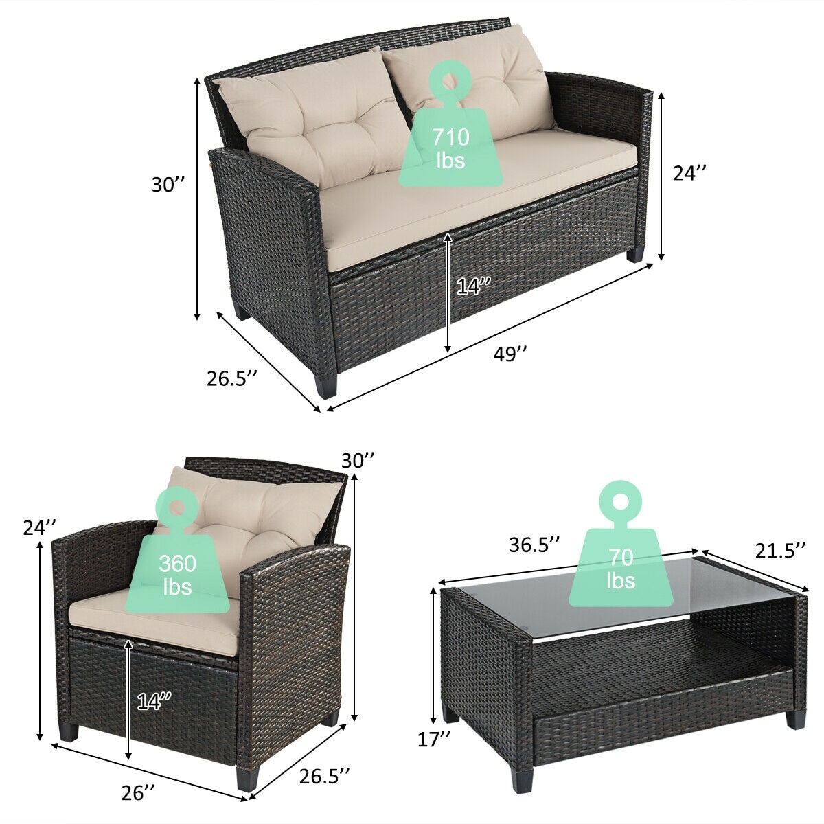 Slickblue D-CO-+B04686WH Patio-Conversation-Sets - View #5