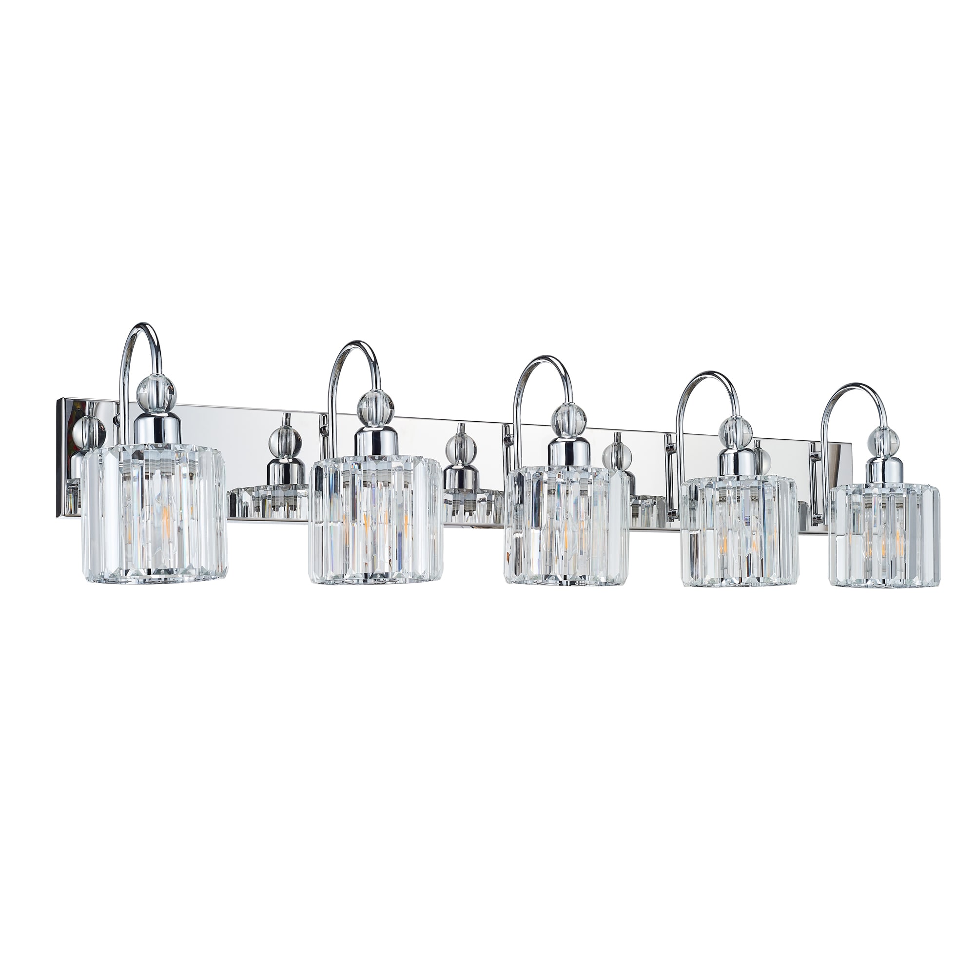 Bybafun YB5100152 39.3-in 5 -Light Chrome Integrated LED Modern/contemporary Vanity light