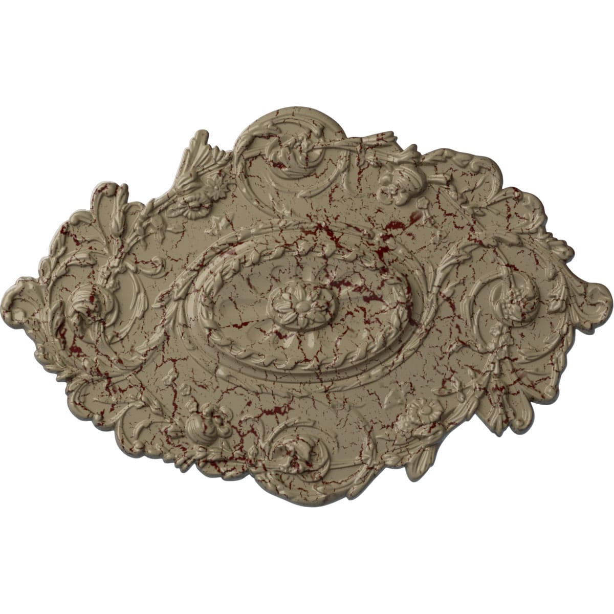 Ekena Millwork CM30SGGDC Strasbourg 20-in W x 30.5-in L Painted Gobi Desert Crackle Polyurethane Whole Ceiling Medallion