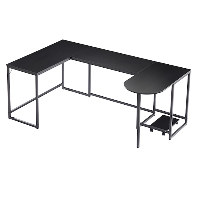 Clihome L-Shaped Desk 47.2-in Black Modern/Contemporary L-shaped Desk ...