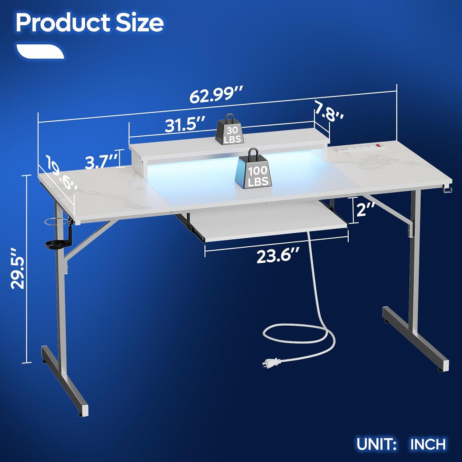 Bestier LOW-H104016SUS-WDCF desks - View #3