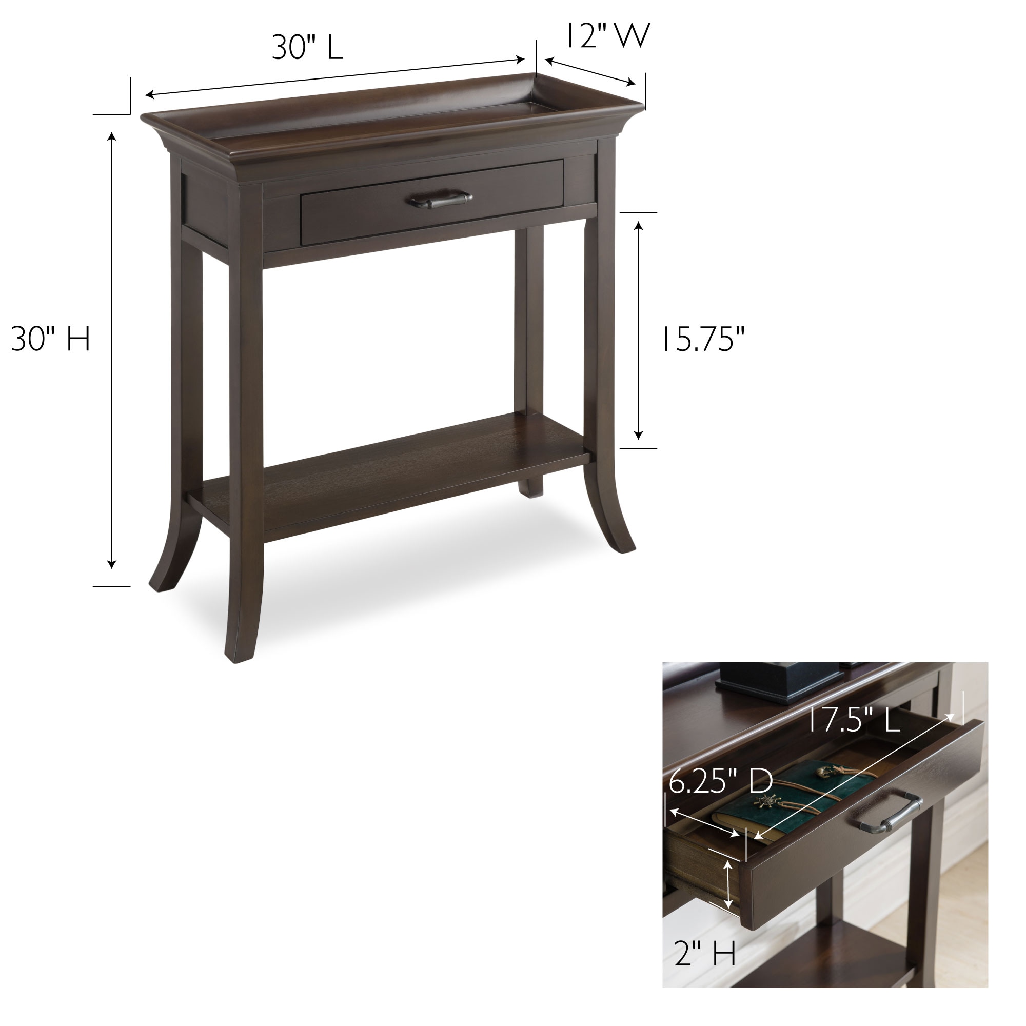 Leick Home 10127 Console-Sofa-Tables - View #3