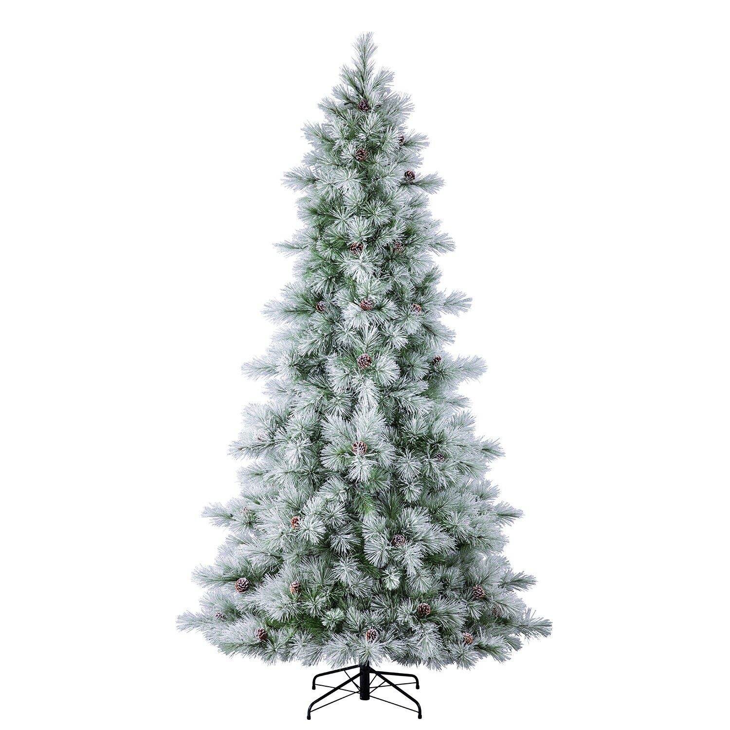 Green Realistic Artificial Spruce Flocked/Frosted Christmas Tree with  Lights & Reviews
