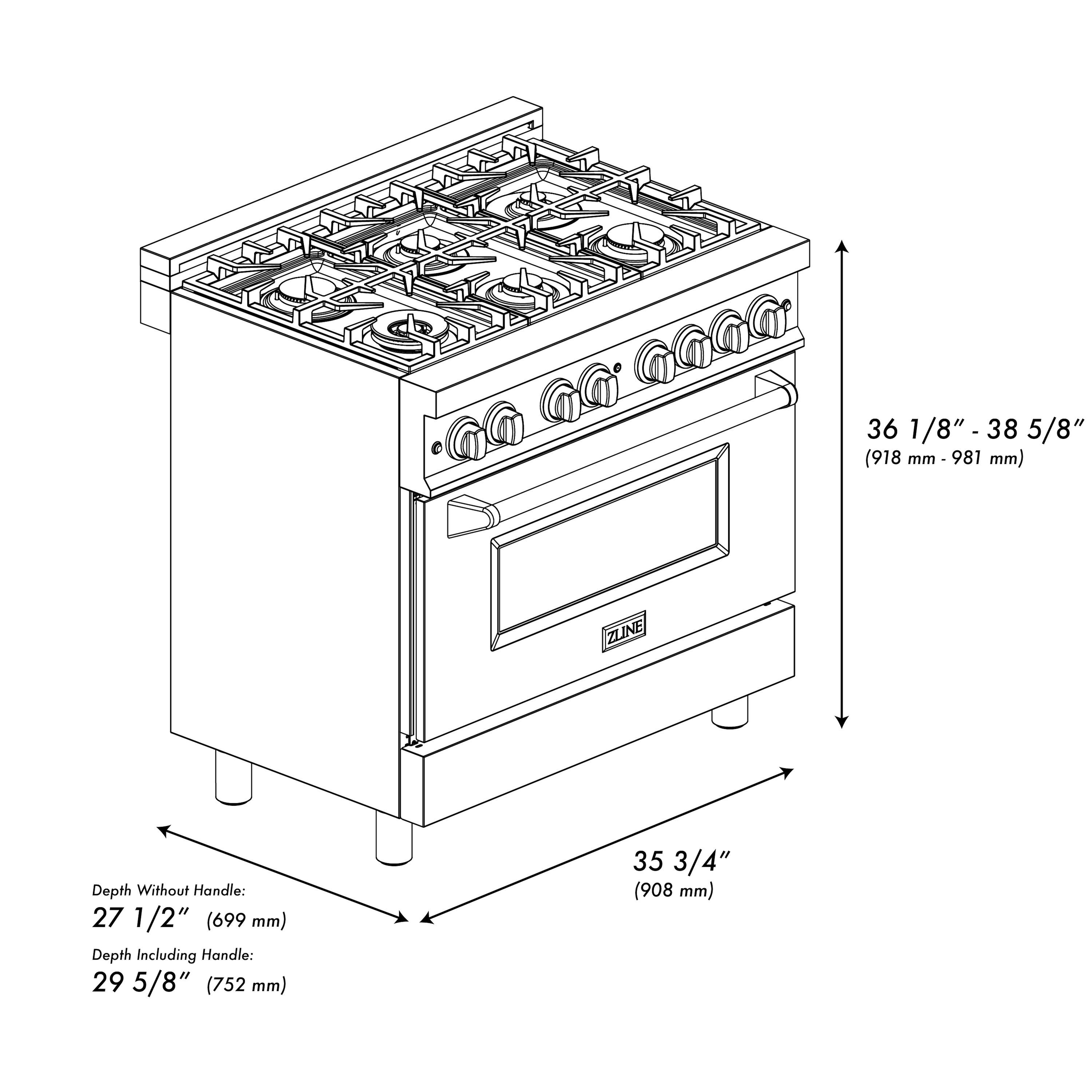 ZLINE KITCHEN & BATH RA36 Dual-Fuel-Ranges - View #18