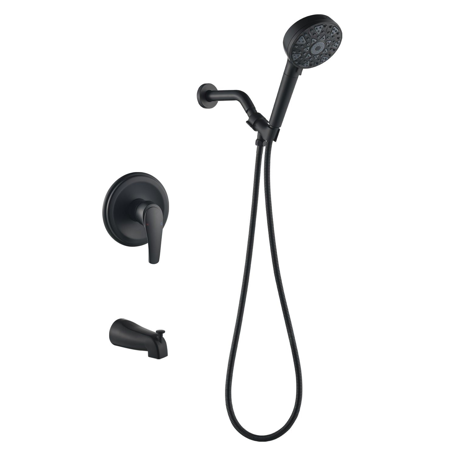 Boyel Living - Black 7 Function Handheld Shower Head with Filter cUPC Pressure Balance Valve High...