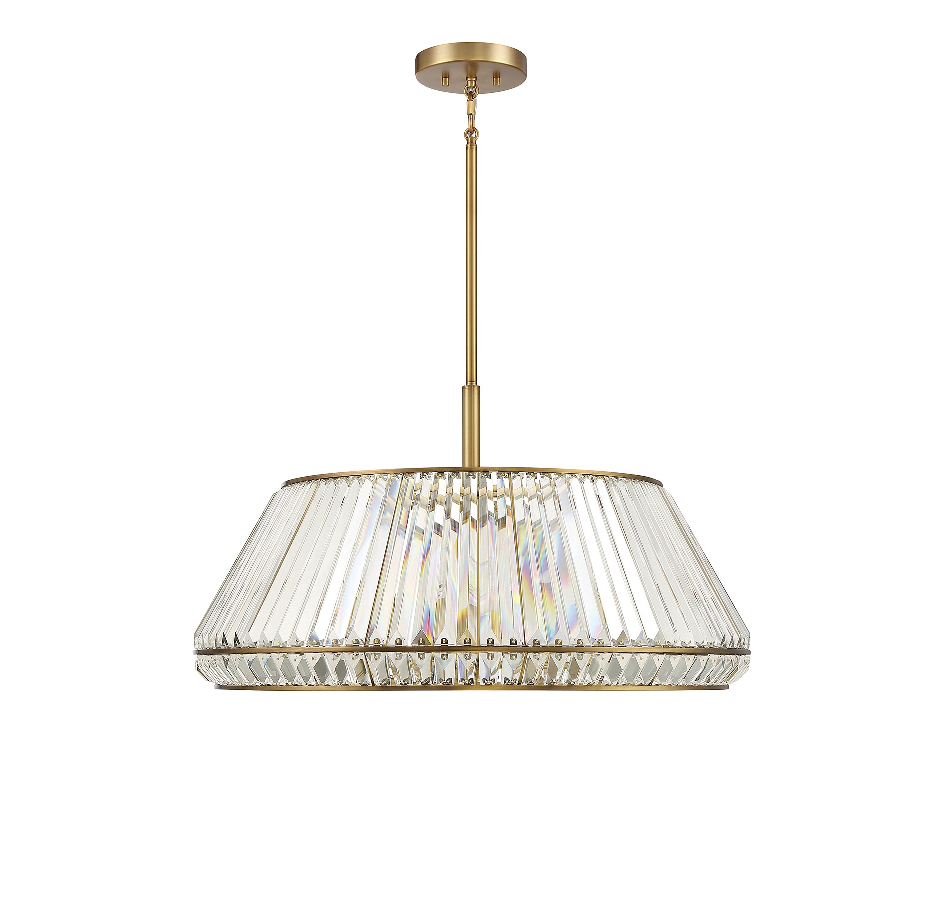 Savoy House Pyramid 6-Light Crystal Pendant in Warm Brass
