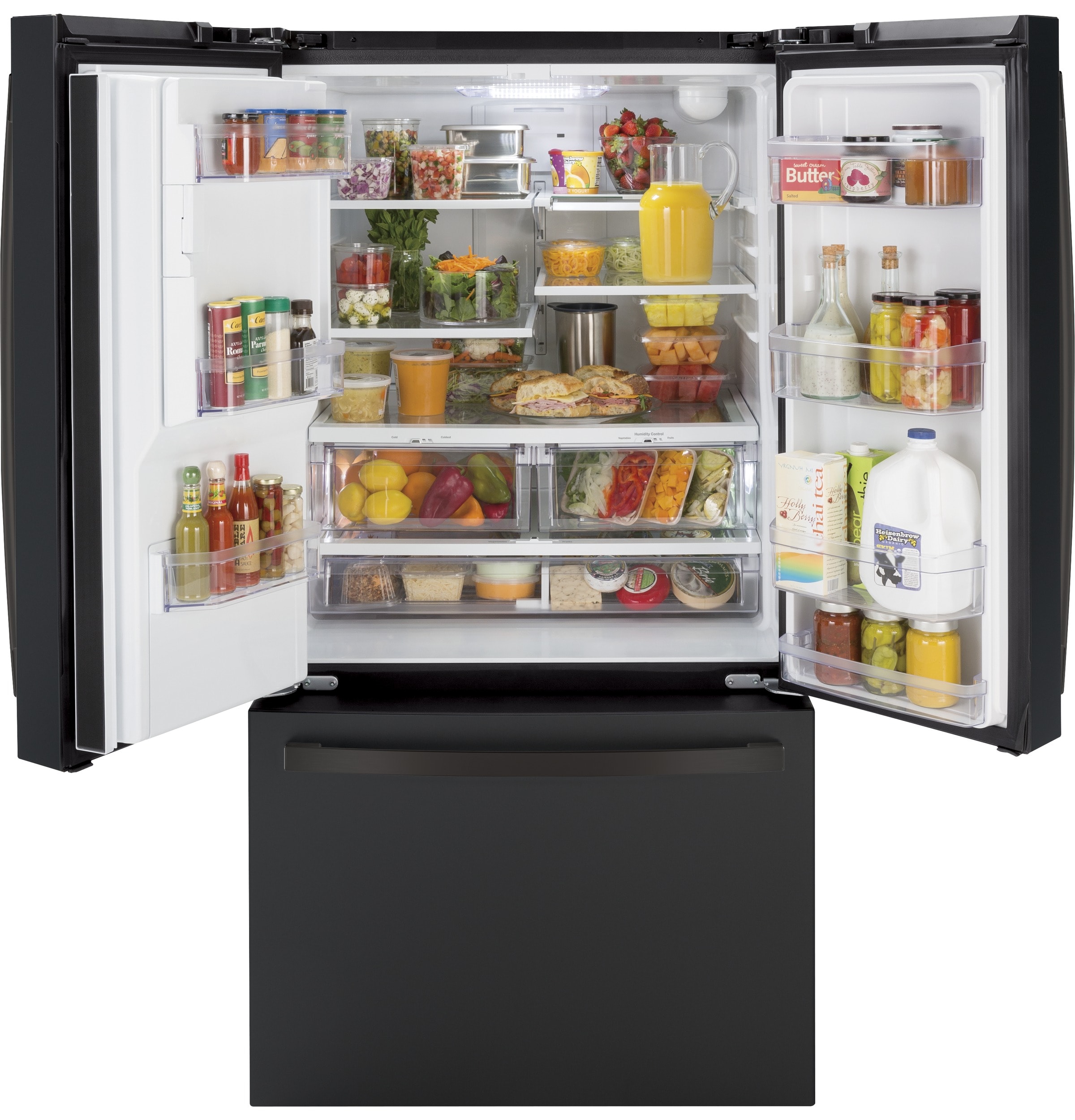 STJÄRNSTATUS French door refrigerator, black Stainless steel, 21.6 cu.ft -  IKEA