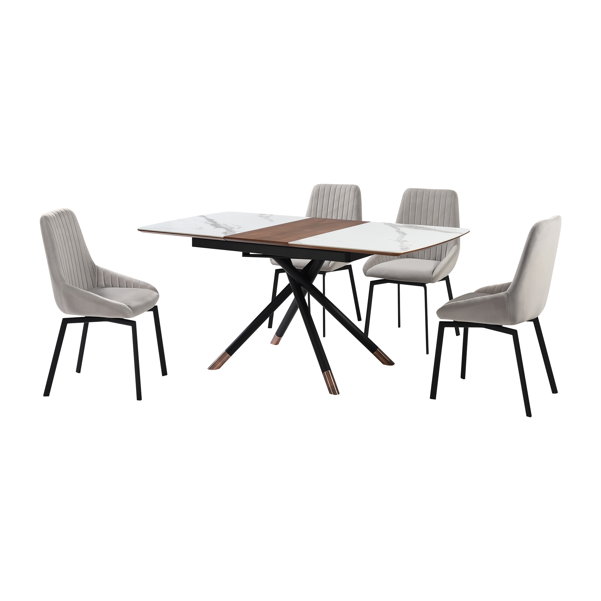 Armen Living SETALSU5GB Black Contemporary/Modern Dining Room Set with Oval Table ( Seats 4 )