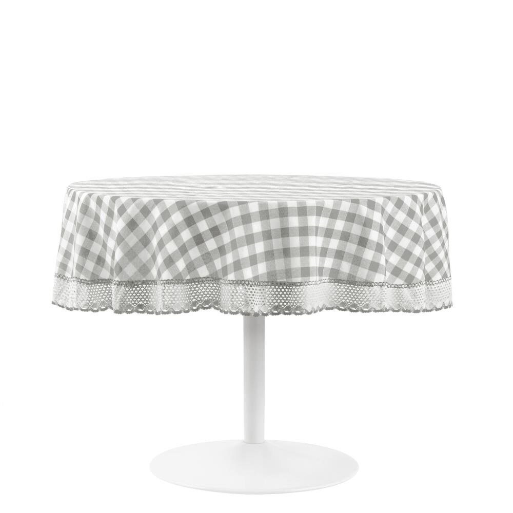 Achim BCTC70GY24 Grey Polyester Round Tablecloth