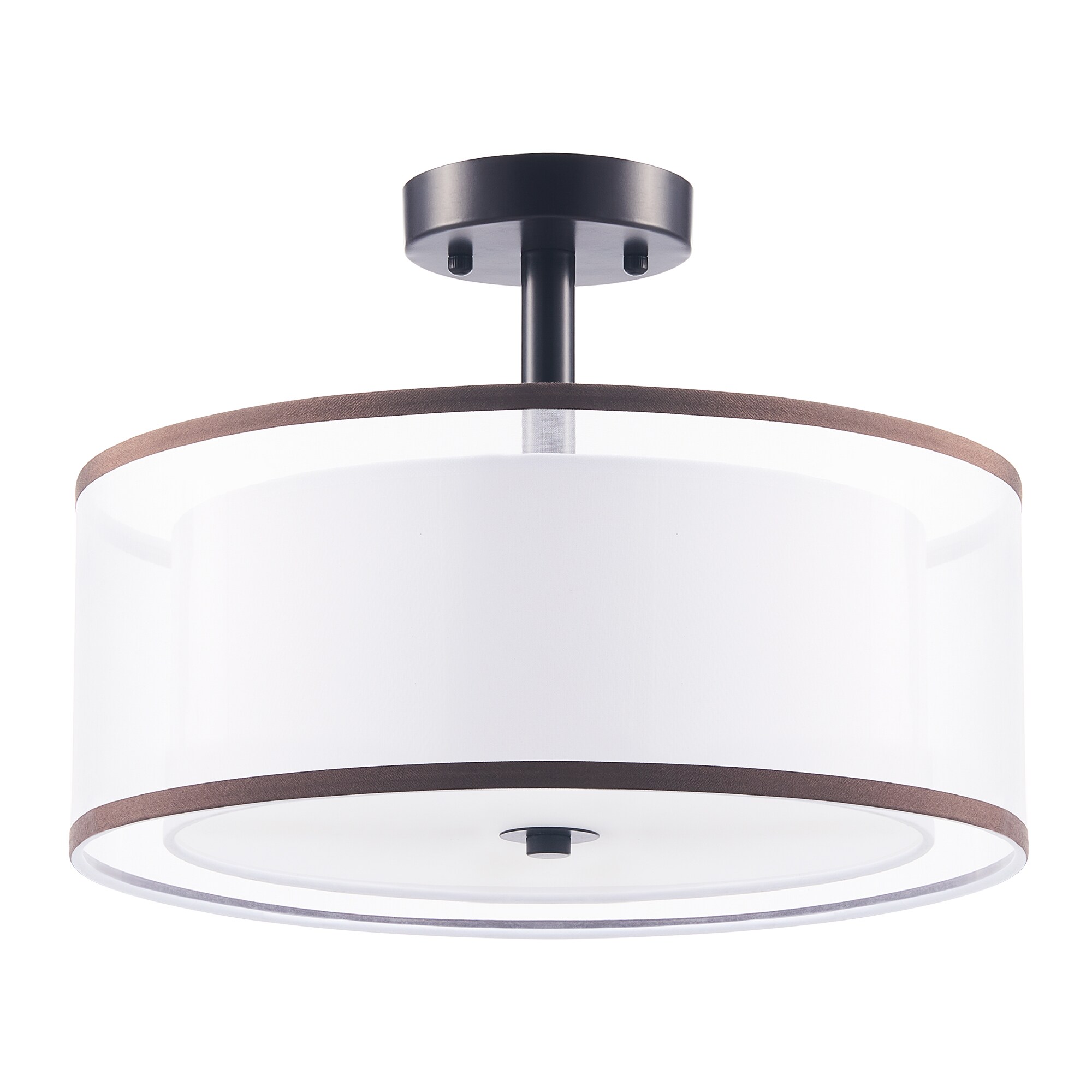 CO-Z HCF-1343-BZ 3 -Light 15-in Antique Bronze Semi Flush Mount Light