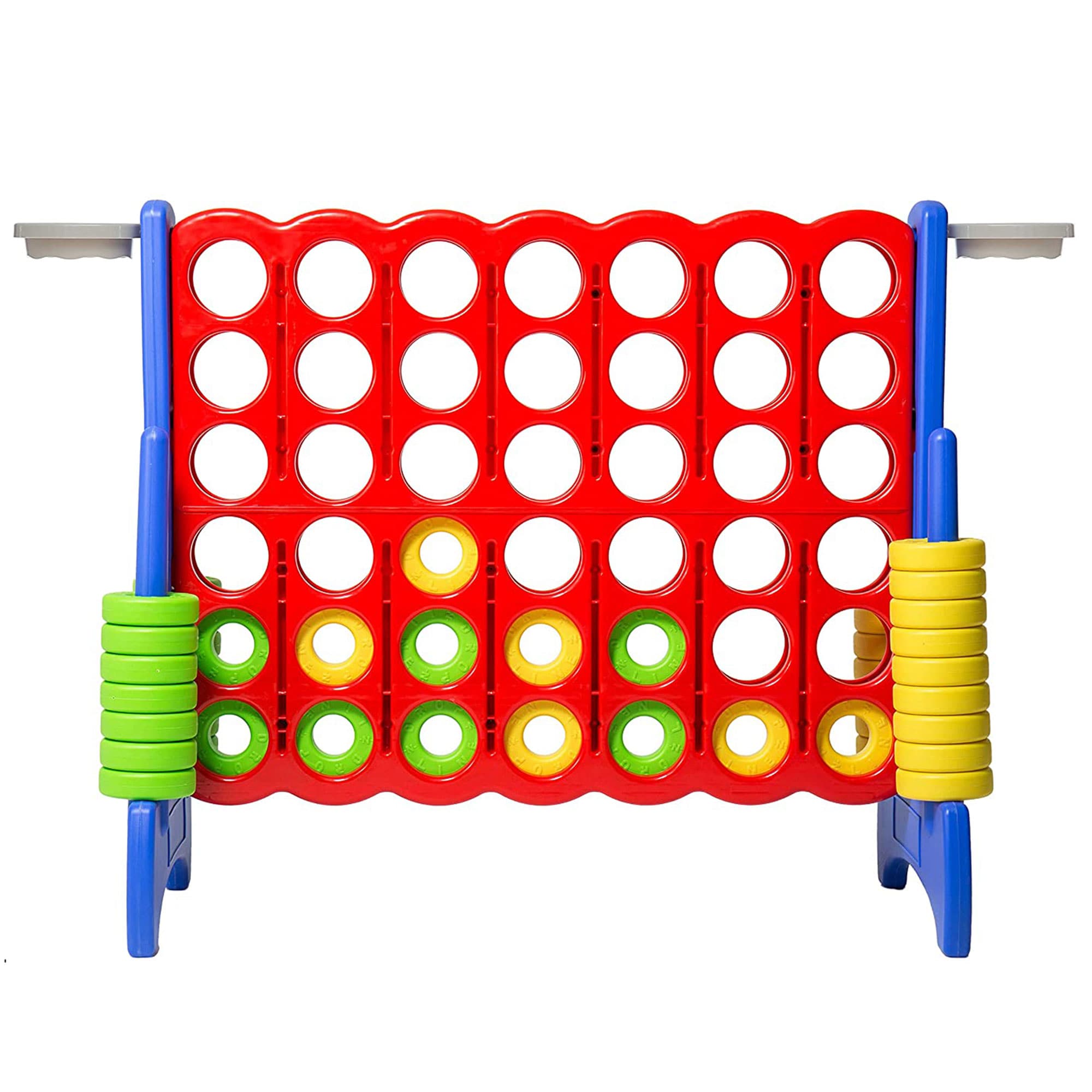 SDADI  Giant 64 Inch 4-In-A-Row Game and Basketball Game for Kids Blue and Red