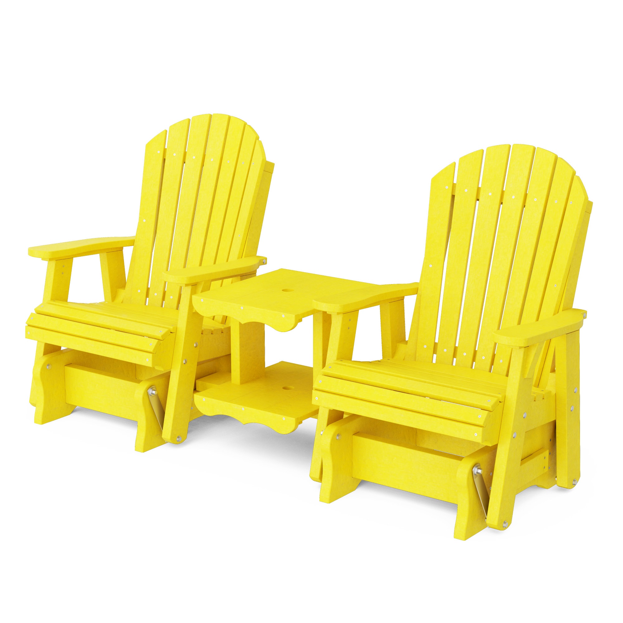 Wildridge LCC-108-LY Heritage Rock-A-Tee 2 -person Lemon Yellow HDPE Outdoor Glider